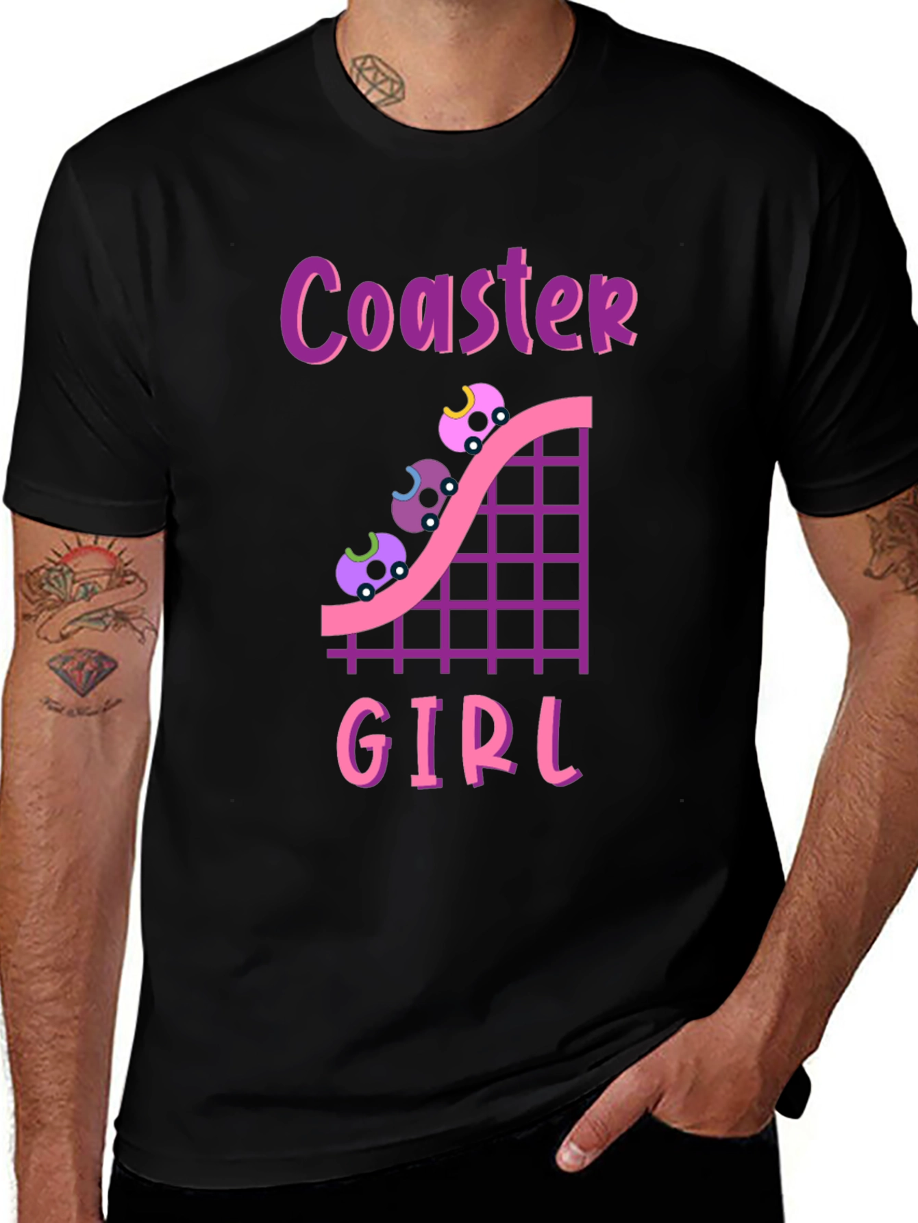 Coaster Girl Graphic Tee - Fun Rollercoaster Shirt