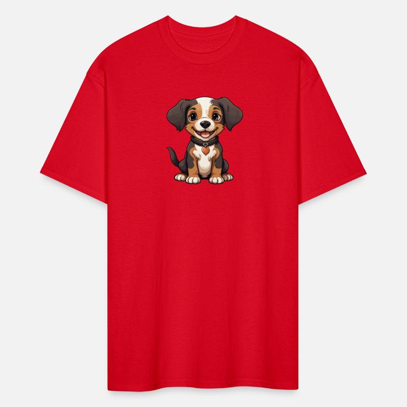 "Charming Tri-Color Puppy: Heartwarming T-Shirt"