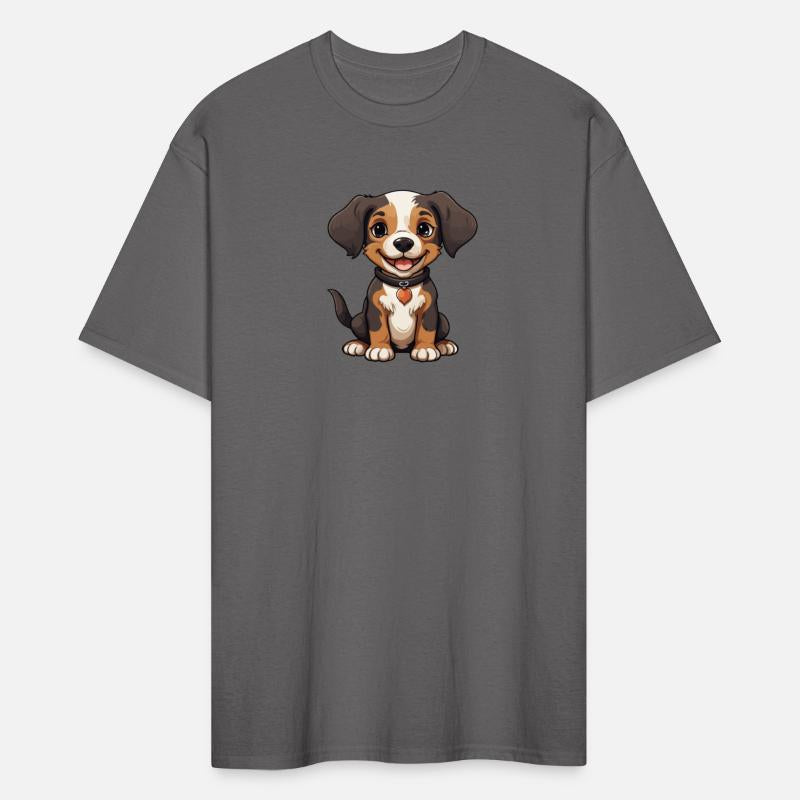 "Charming Tri-Color Puppy: Heartwarming T-Shirt"