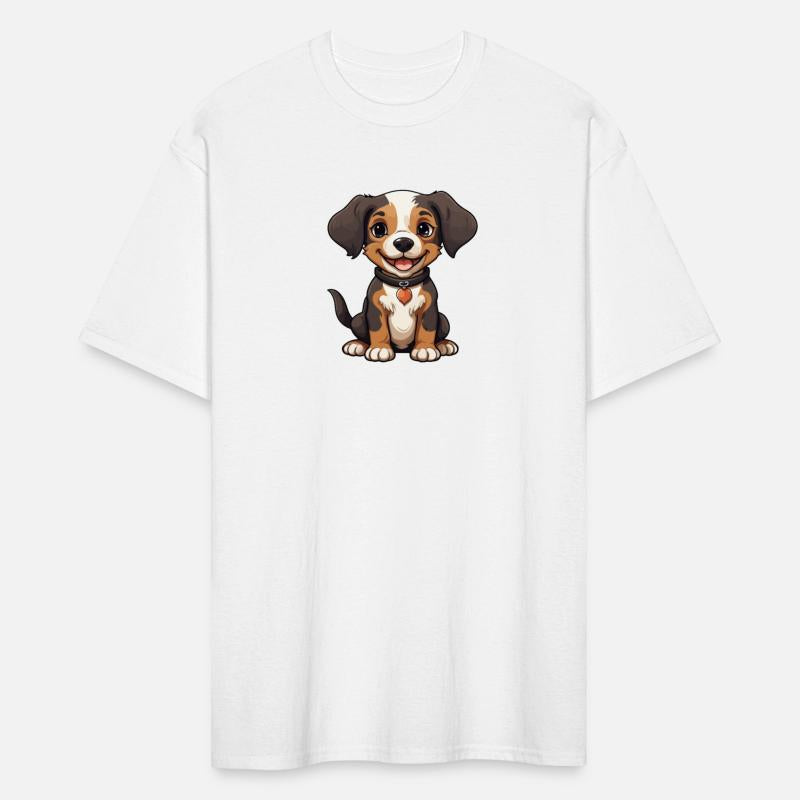 "Charming Tri-Color Puppy: Heartwarming T-Shirt"