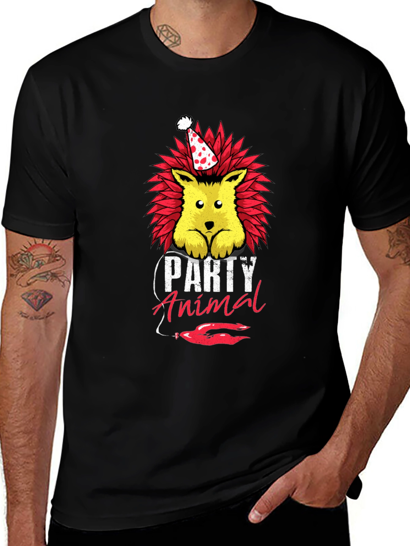 Party Animal Hedgehog Graphic Tee