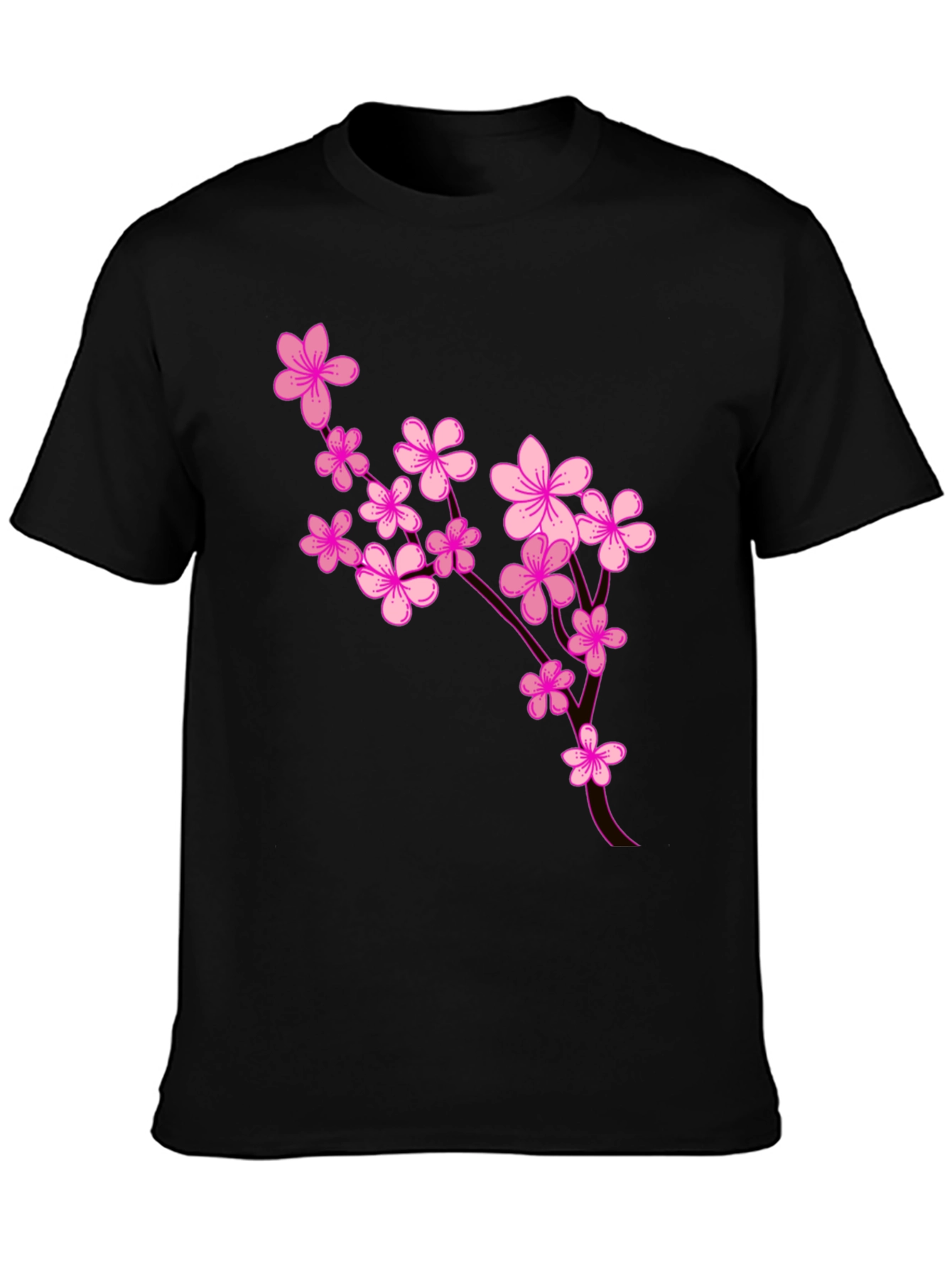 Floral Blossom Graphic Tee - Stylish Black T-Shirt