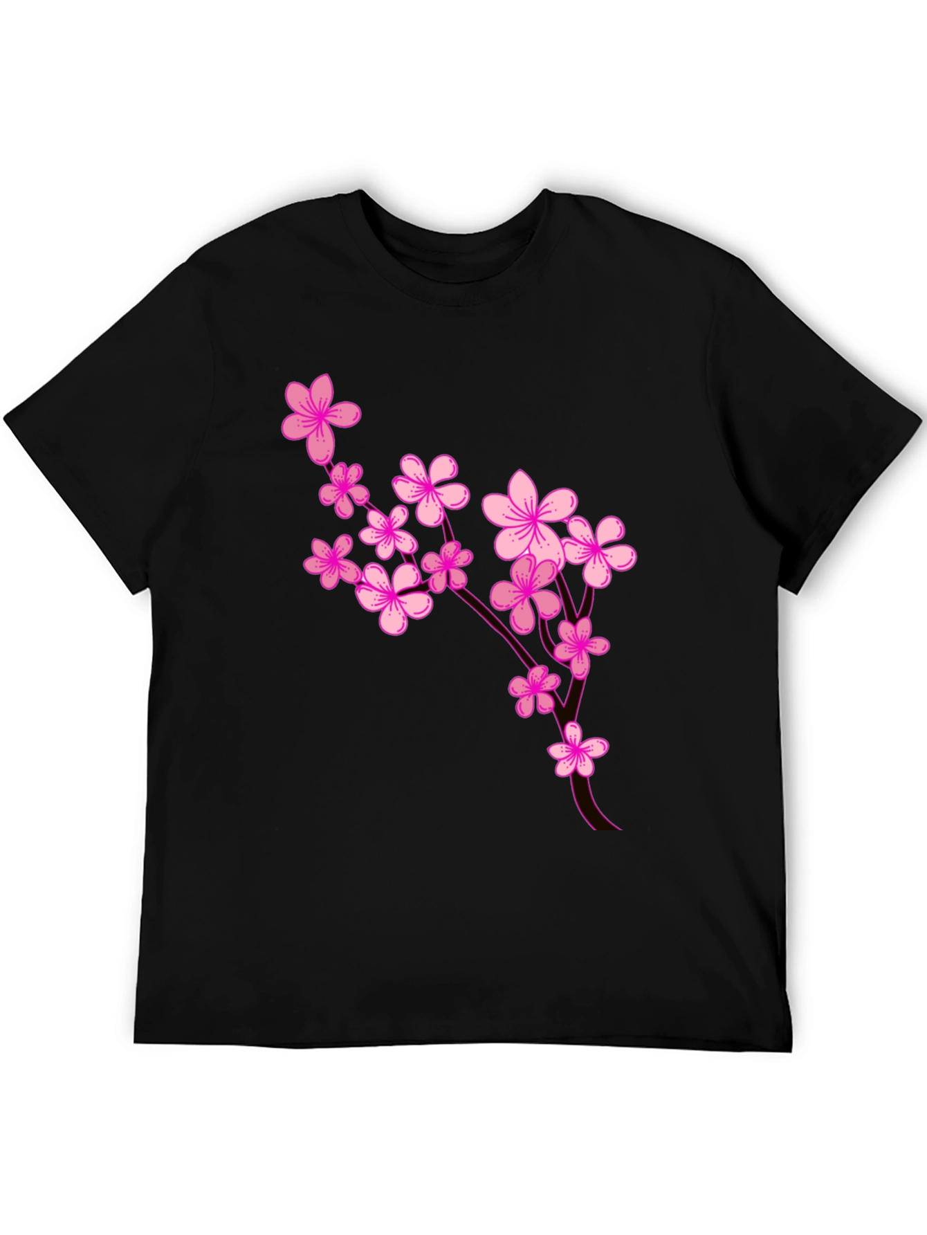 Floral Blossom Graphic Tee - Stylish Black T-Shirt