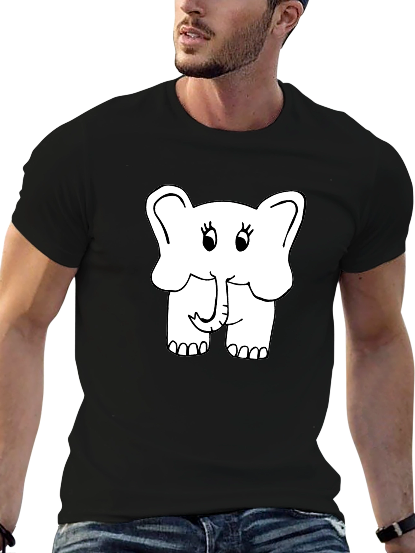 Cute Elephant Graphic Tee - Soft Cotton Blend