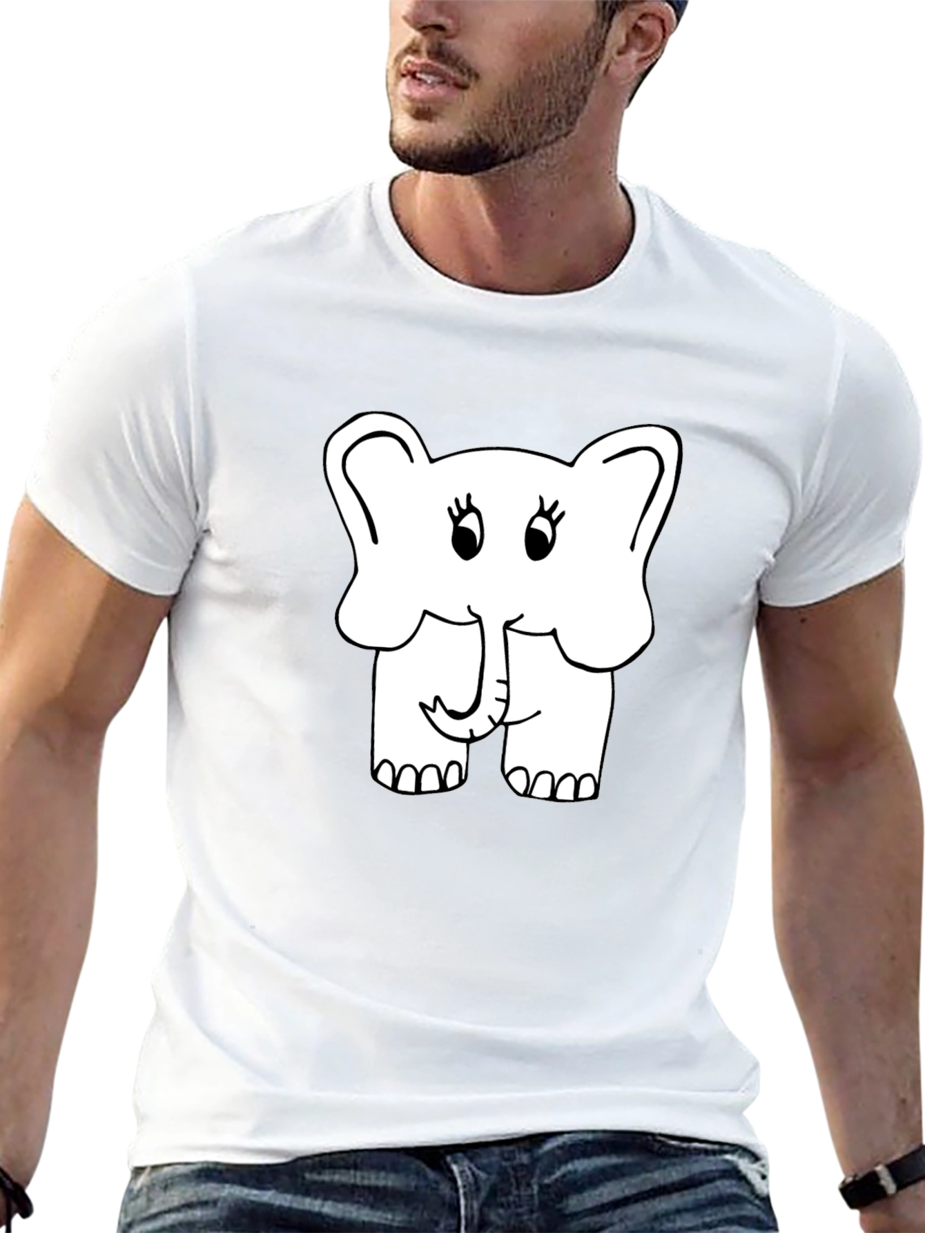 Cute Elephant Graphic Tee - Soft Cotton Blend