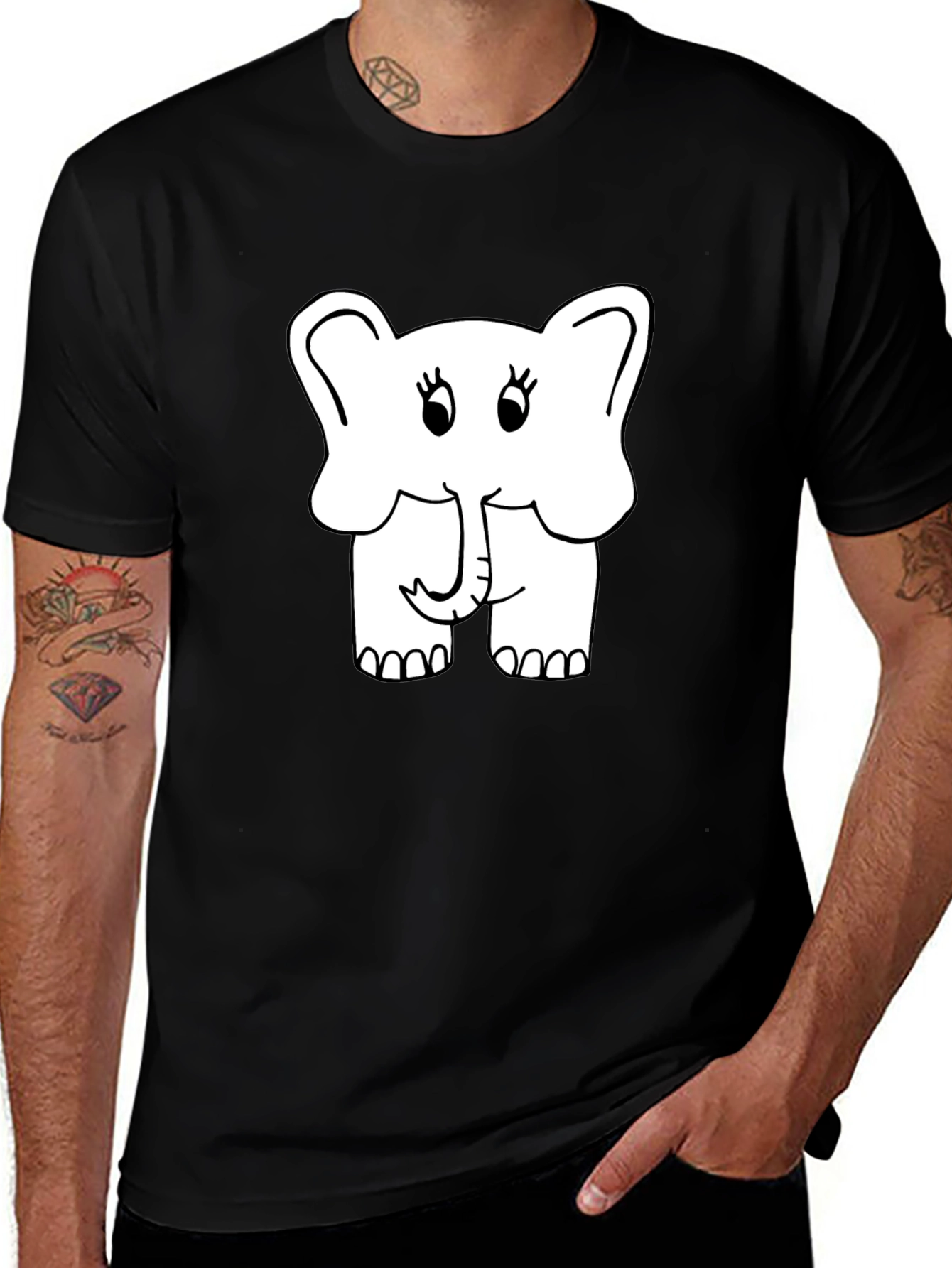 Cute Elephant Graphic Tee - Soft Cotton Blend