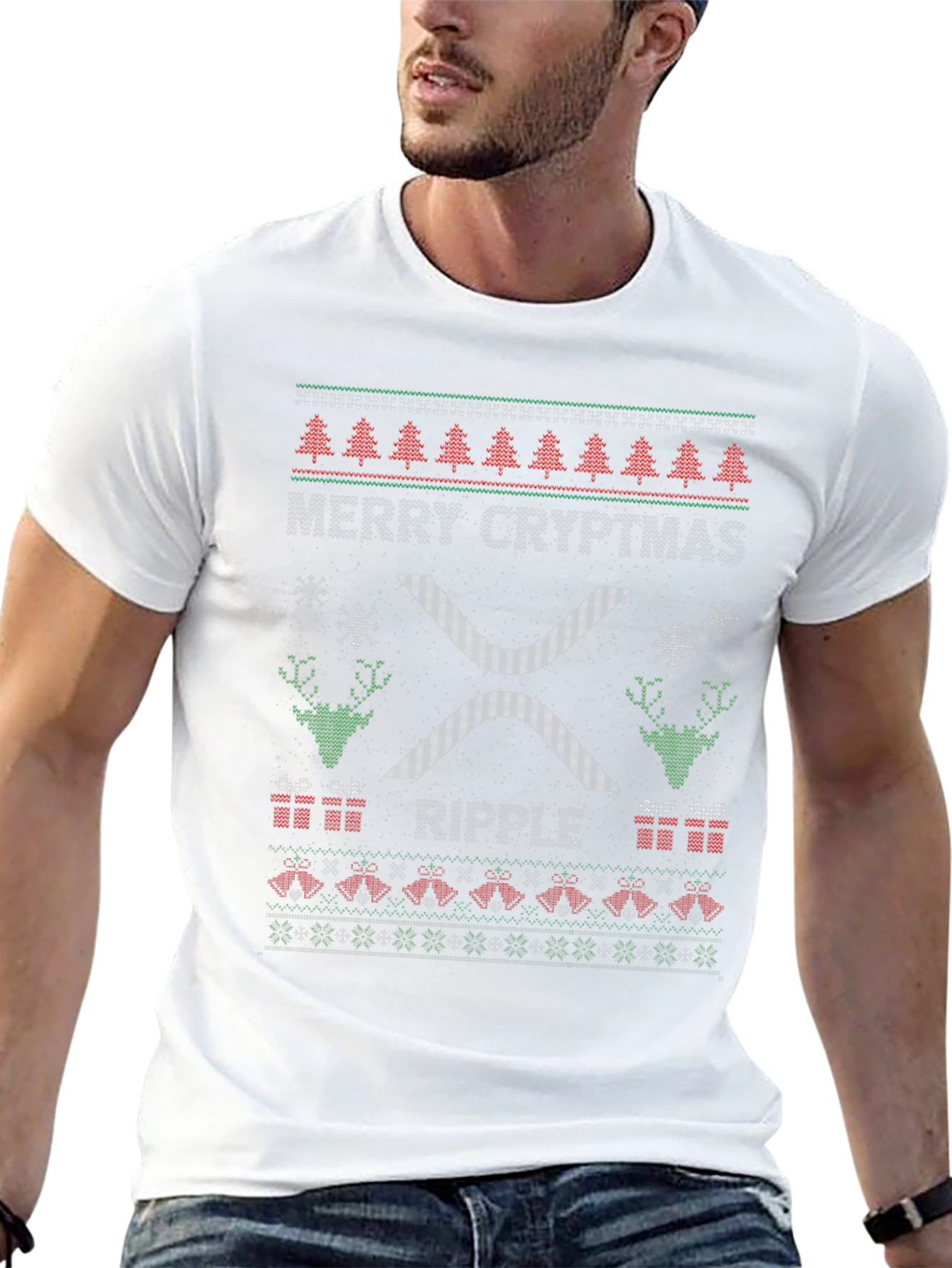 Merry Cryptmas Ripple Ugly Christmas T-Shirt