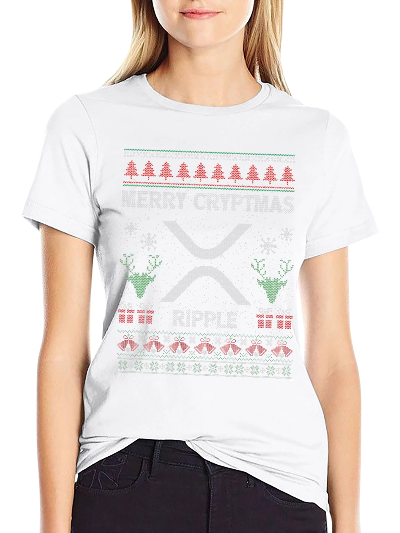 Merry Cryptmas Ripple Ugly Christmas T-Shirt