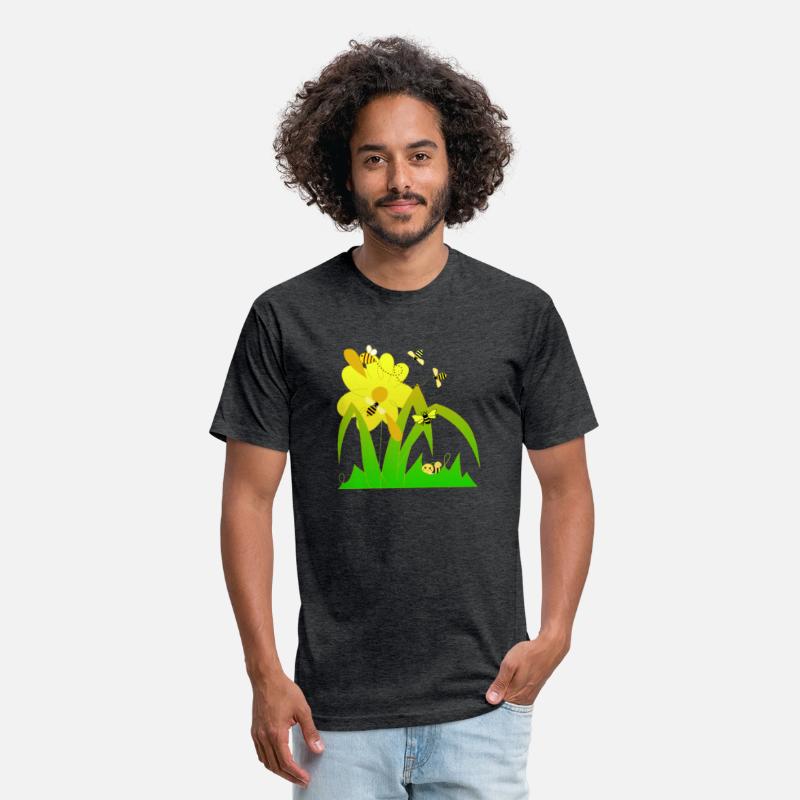 Cute bees and yellow flower.Yellow green beauty.