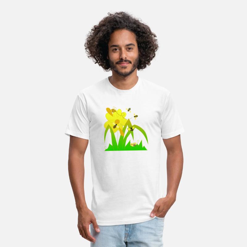 Cute bees and yellow flower.Yellow green beauty.