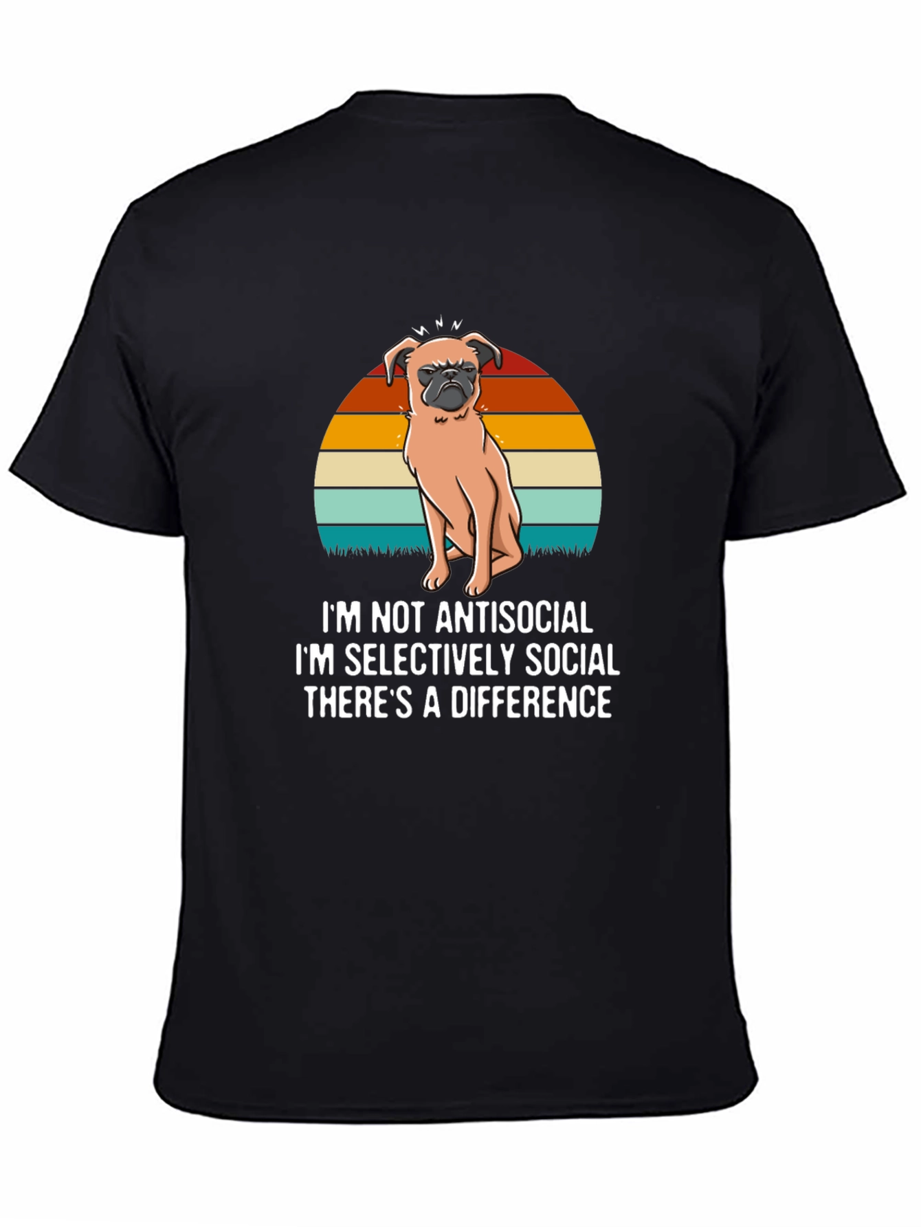 Antisocial Pug T-Shirt - Novelty Dog Lover Tee