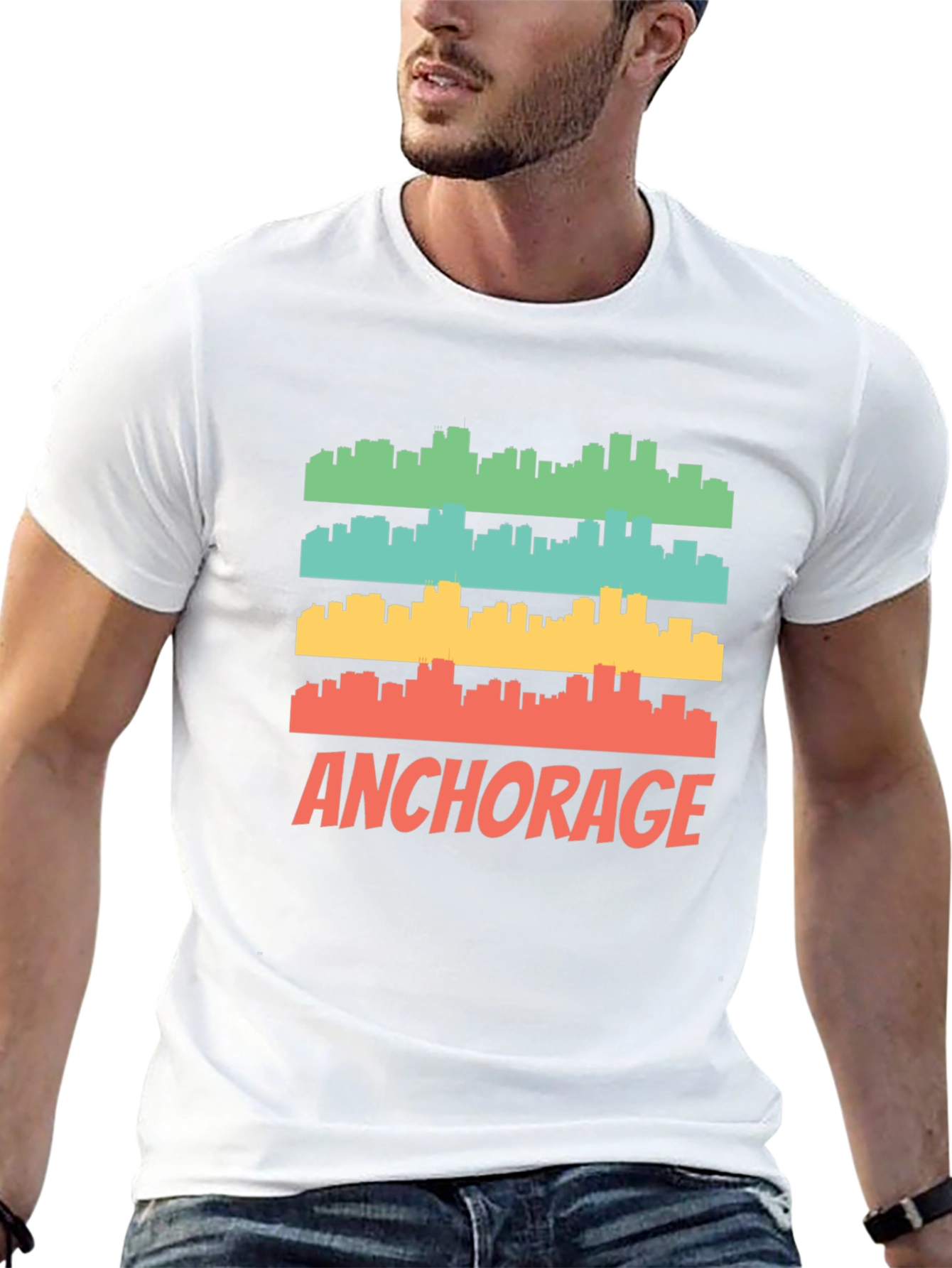 Anchorage Skyline Graphic Tee - Retro Style