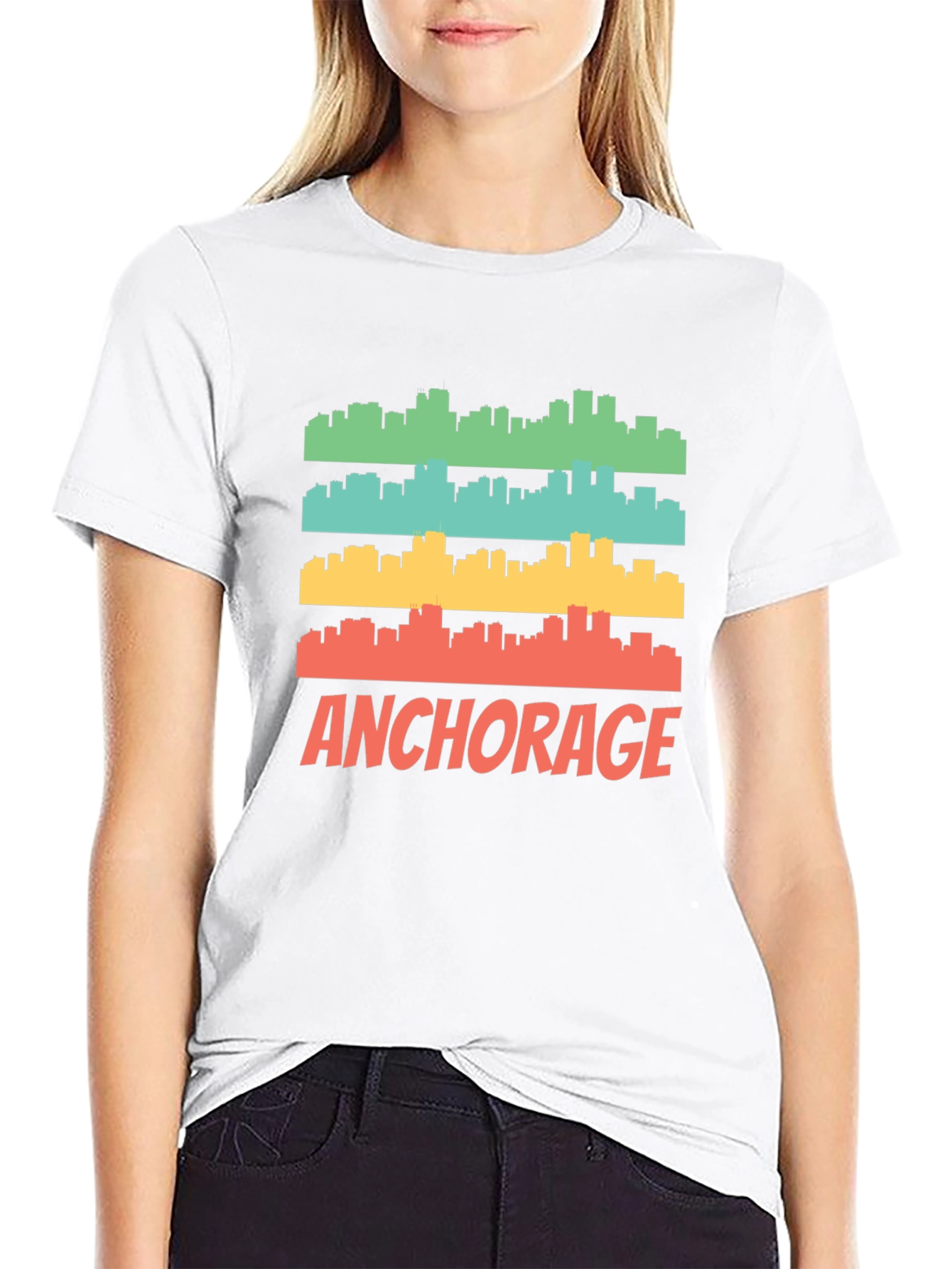Anchorage Skyline Graphic Tee - Retro Style