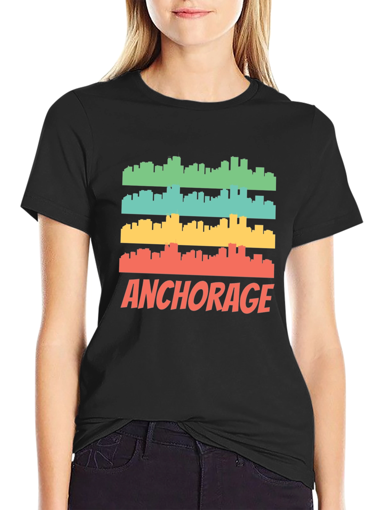 Anchorage Skyline Graphic Tee - Retro Style
