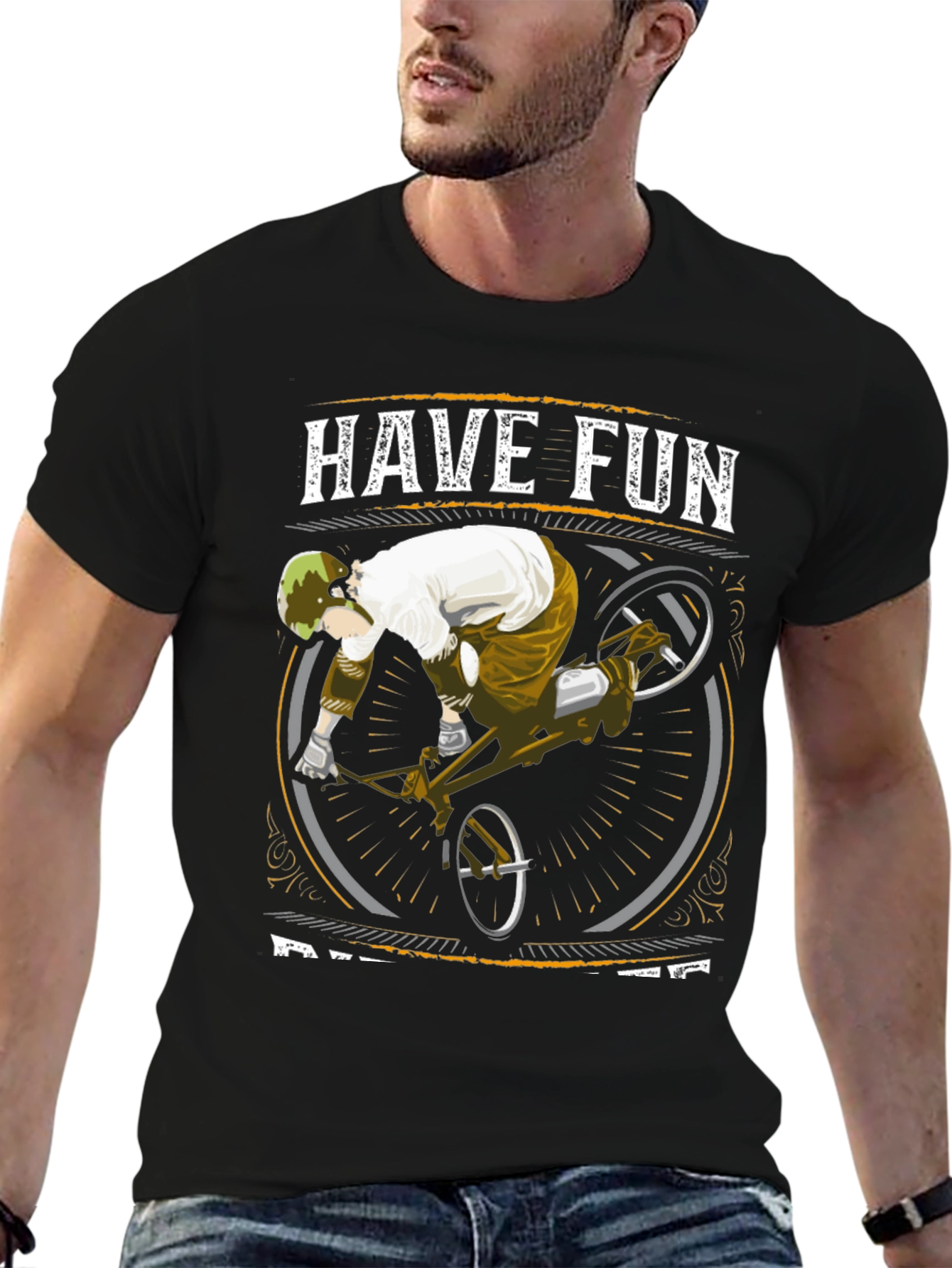Have Fun Ride Bikes Black Graphic Tee