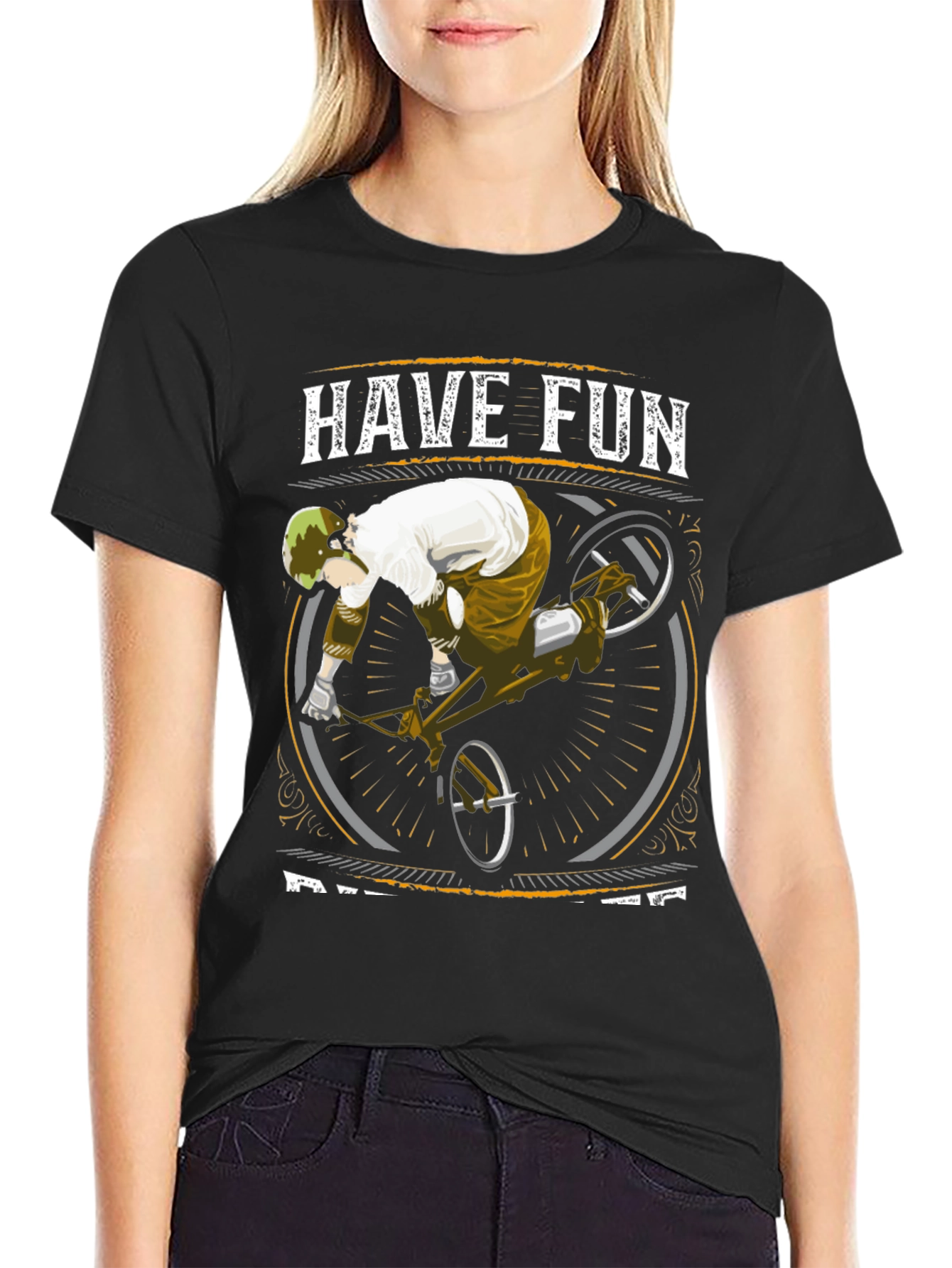 Have Fun Ride Bikes Black Graphic Tee