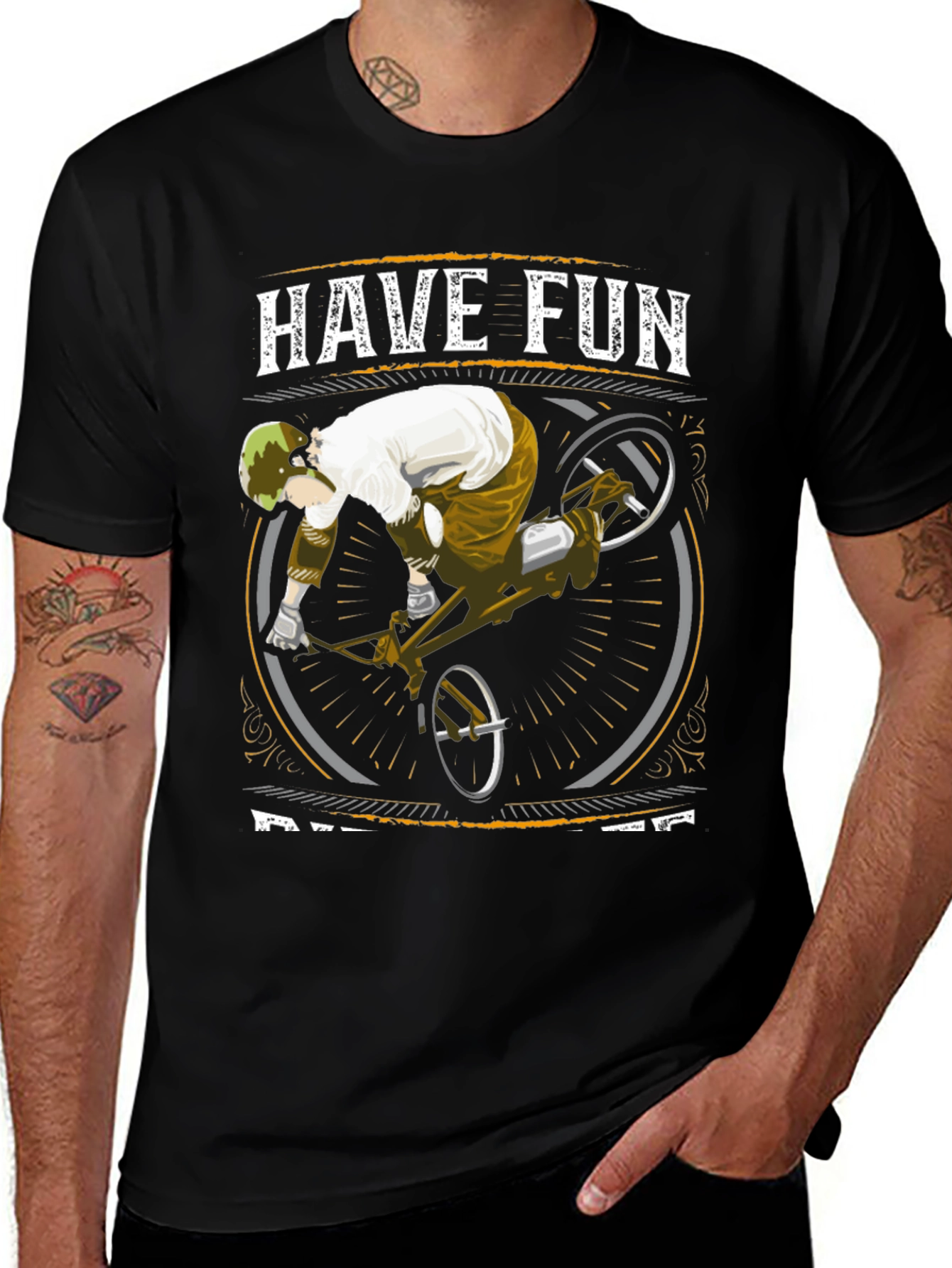 Have Fun Ride Bikes Black Graphic Tee
