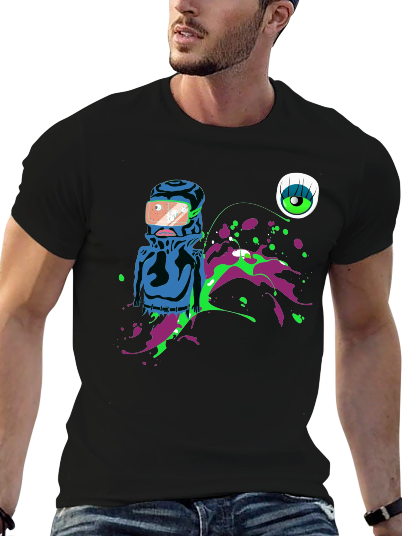 Abstract Graphic Print Mens T-Shirt