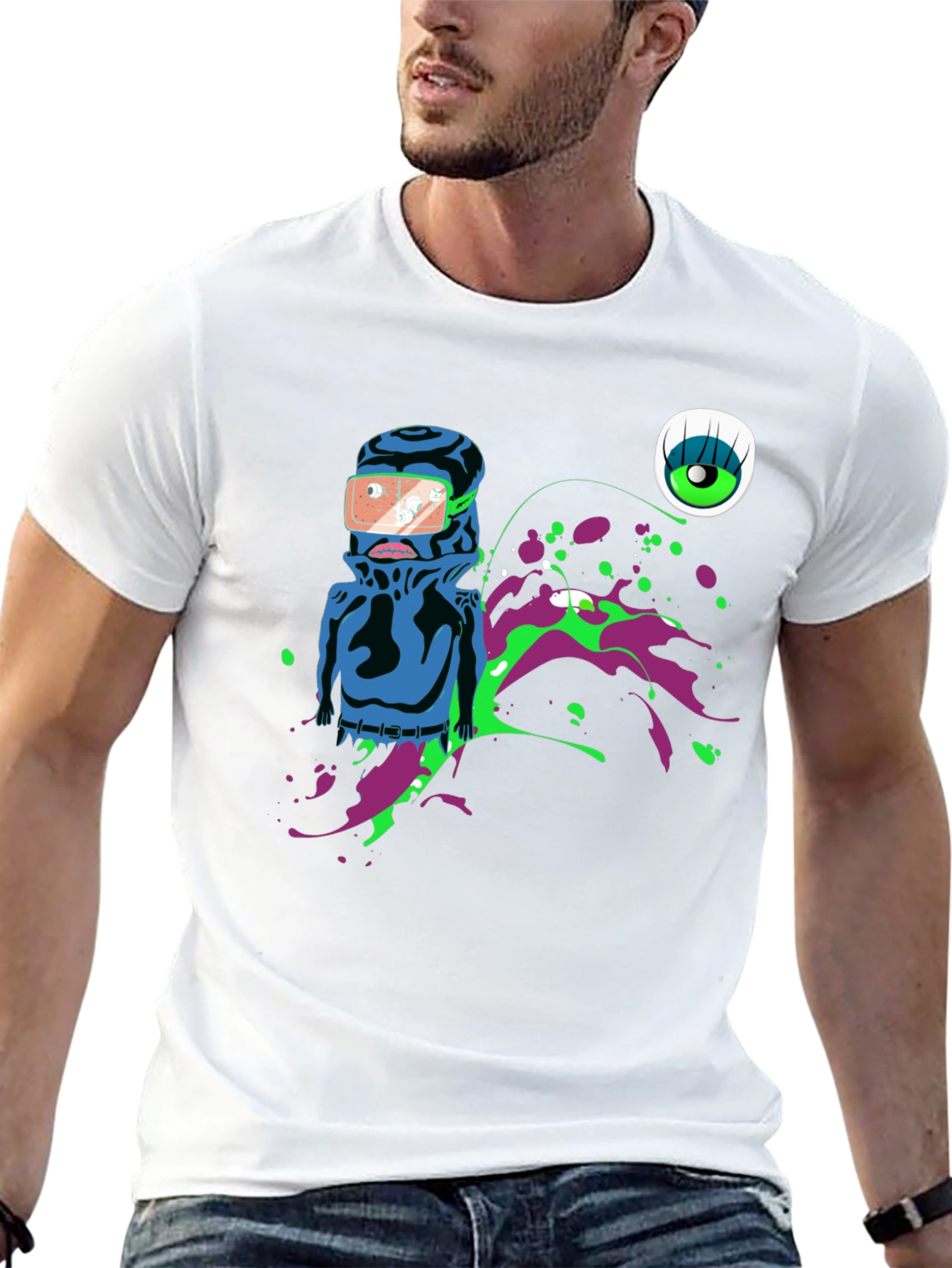Abstract Graphic Print Mens T-Shirt
