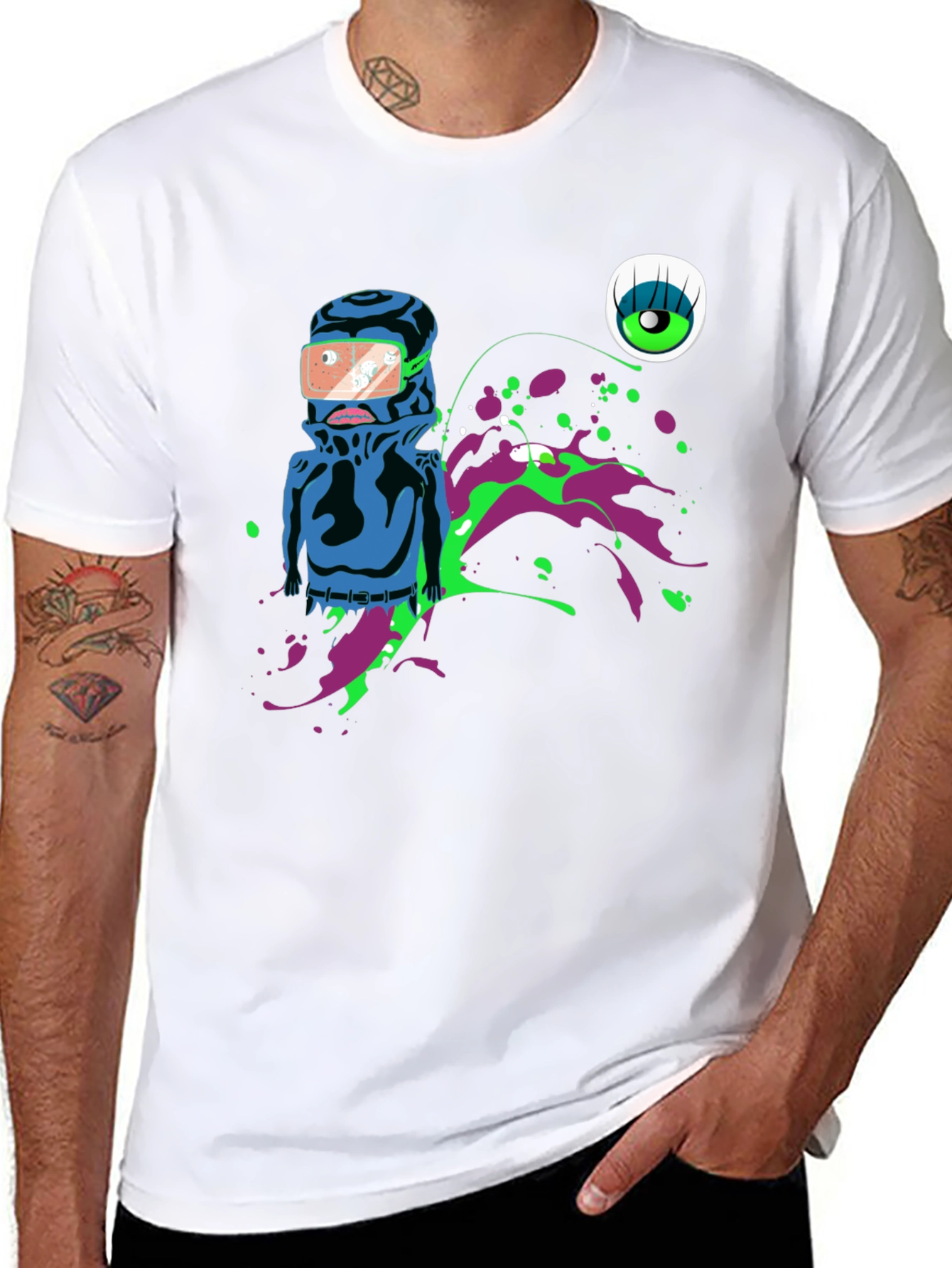 Abstract Graphic Print Mens T-Shirt
