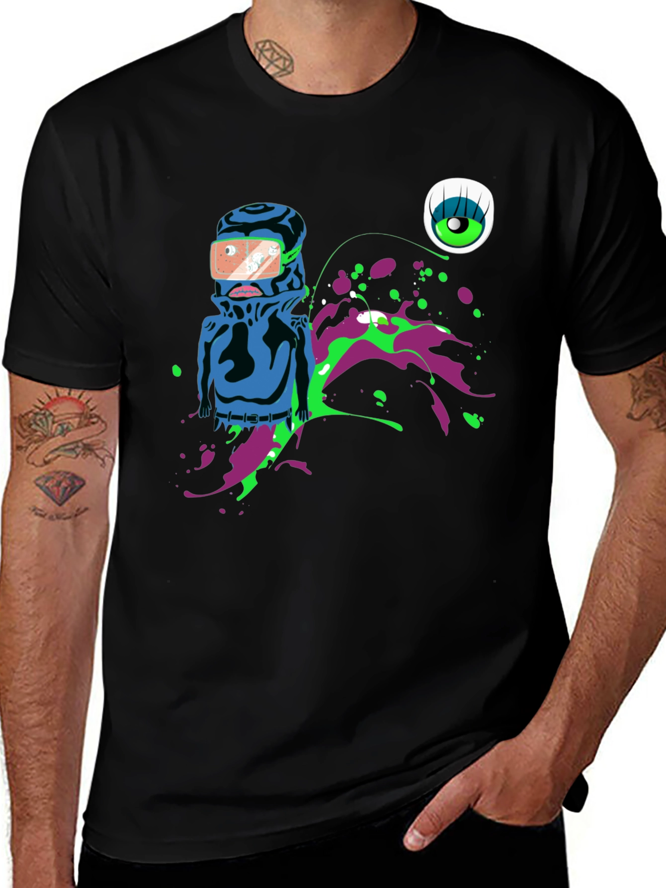Abstract Graphic Print Mens T-Shirt