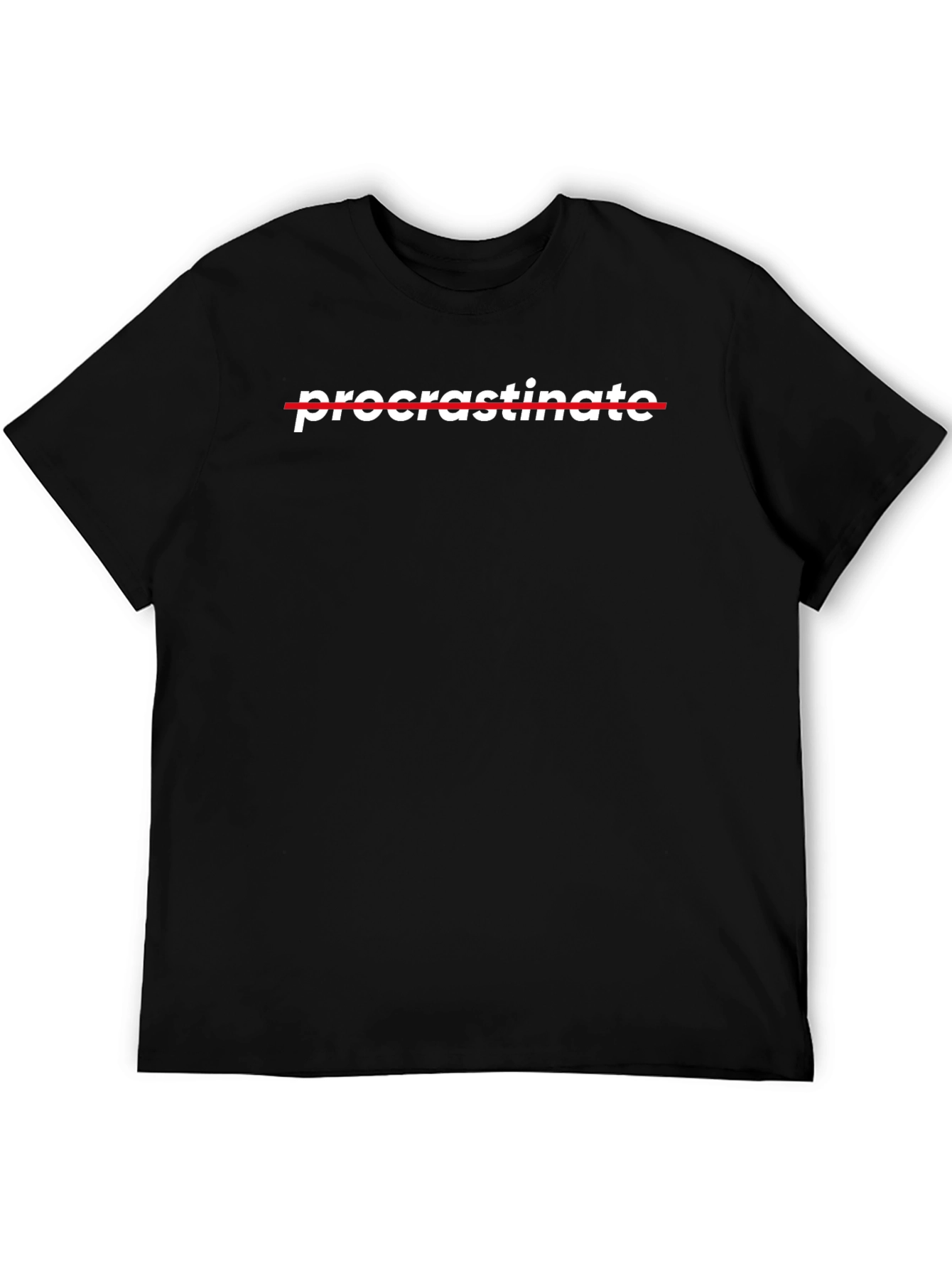 Procrastinate Crossed Out Black T-Shirt