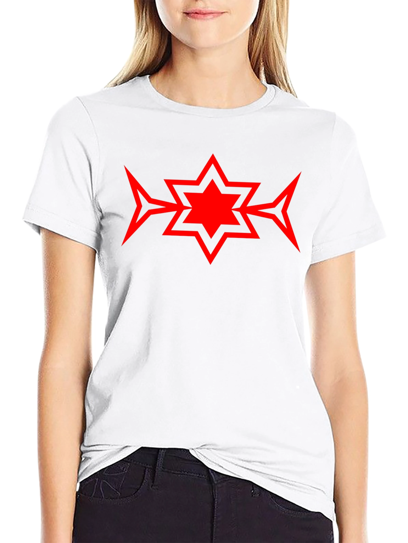 Bold Red Star Graphic Black T-Shirt