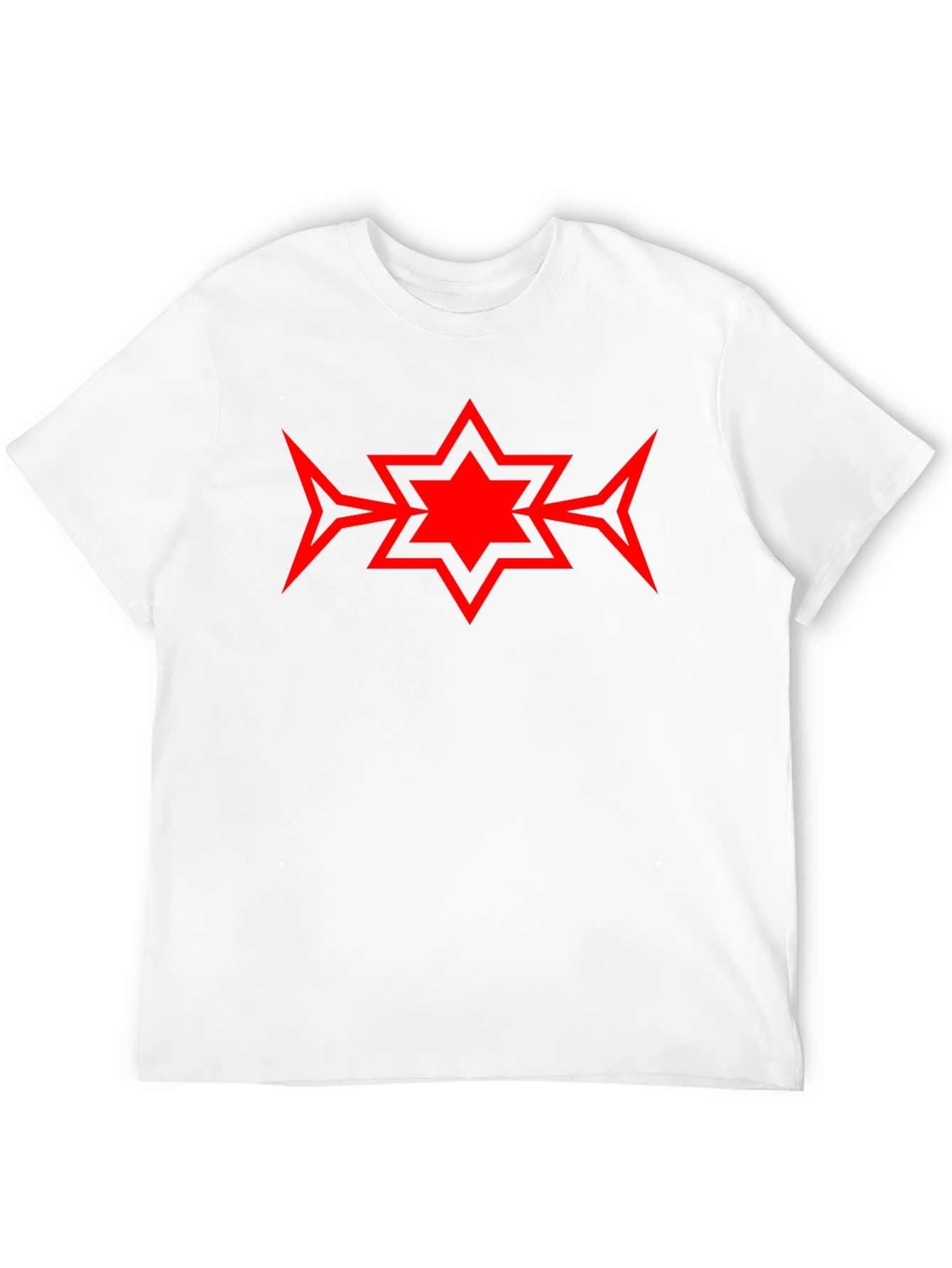 Bold Red Star Graphic Black T-Shirt