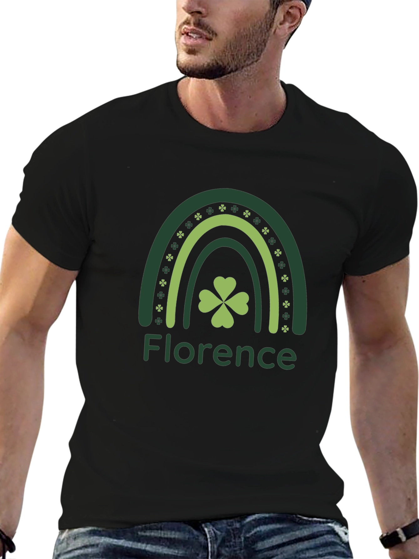 Florence St. Patricks Day Shamrock Rainbow T-Shirt