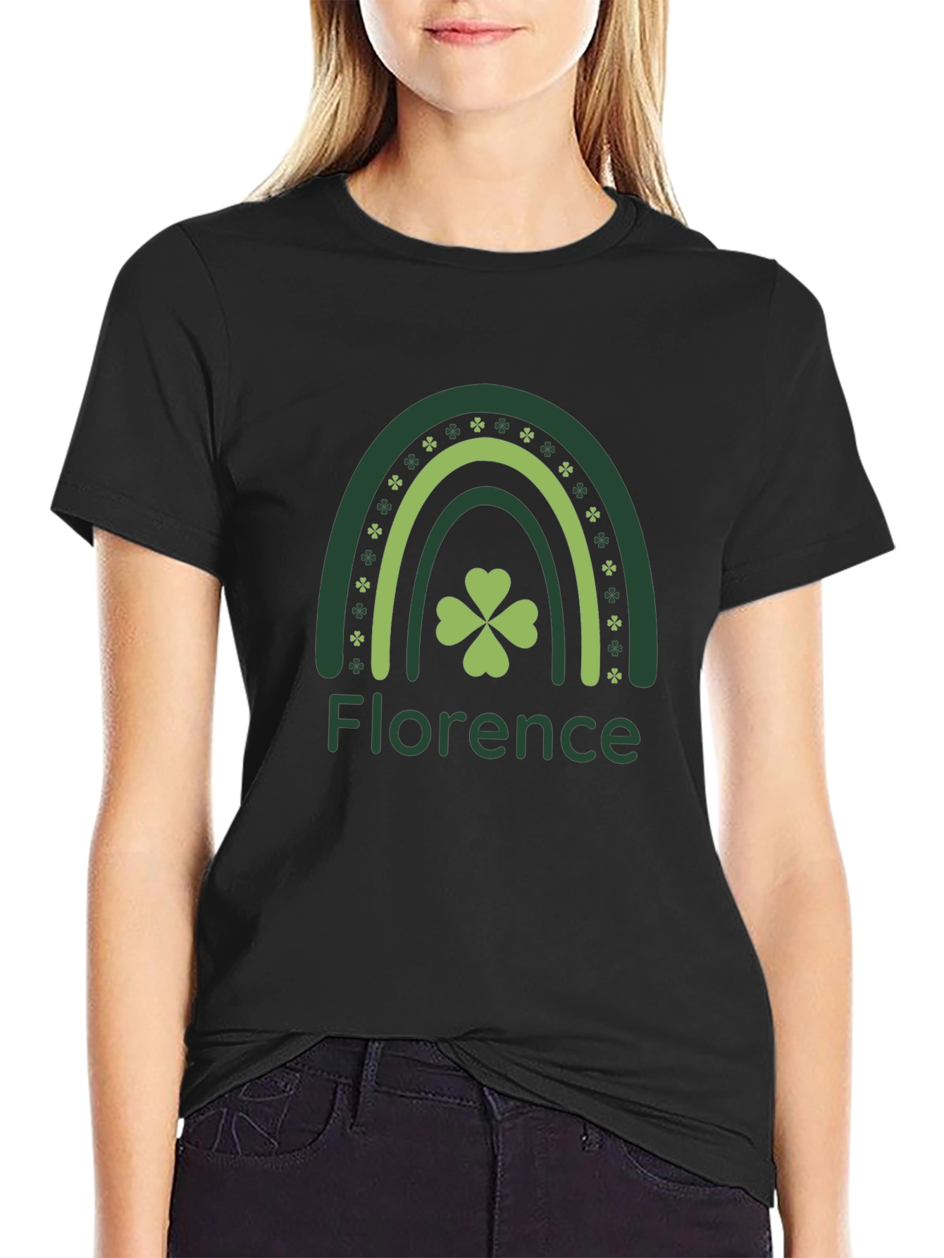 Florence St. Patricks Day Shamrock Rainbow T-Shirt