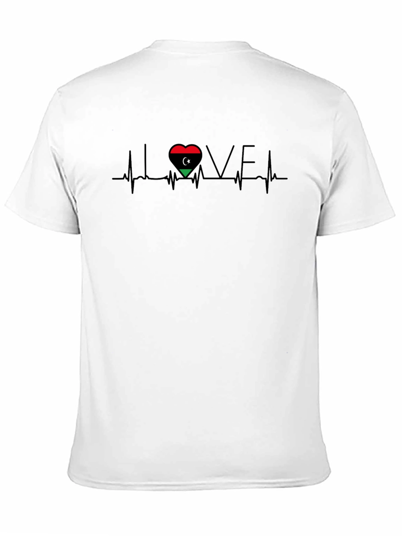 Love Libya T-Shirt - Heart Flag Design