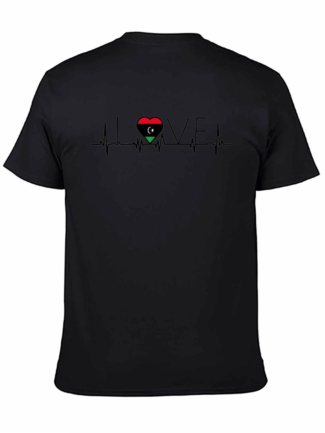 Love Libya T-Shirt - Heart Flag Design