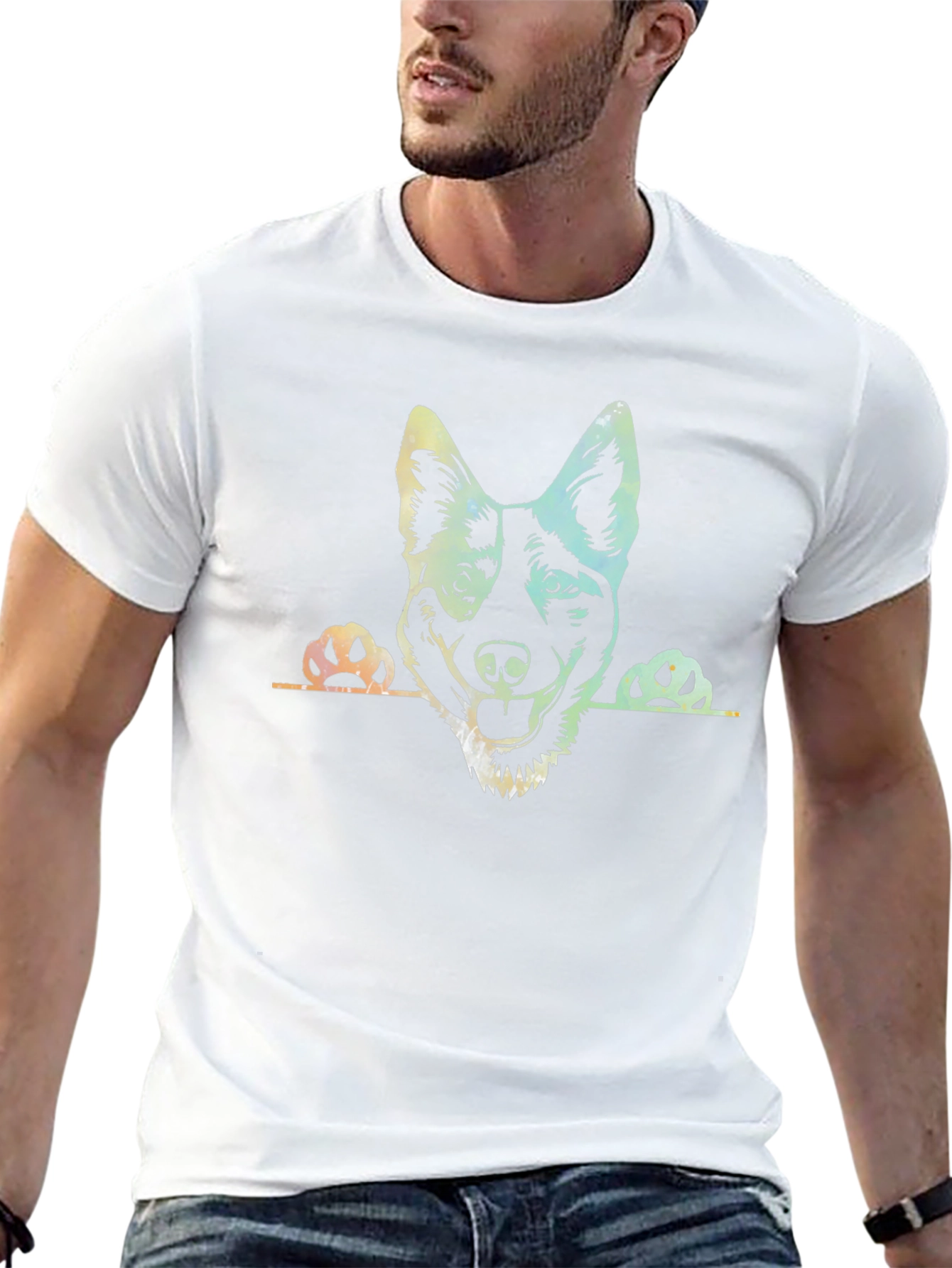 Dog Peek Graphic T-Shirt - Mens Black Tee