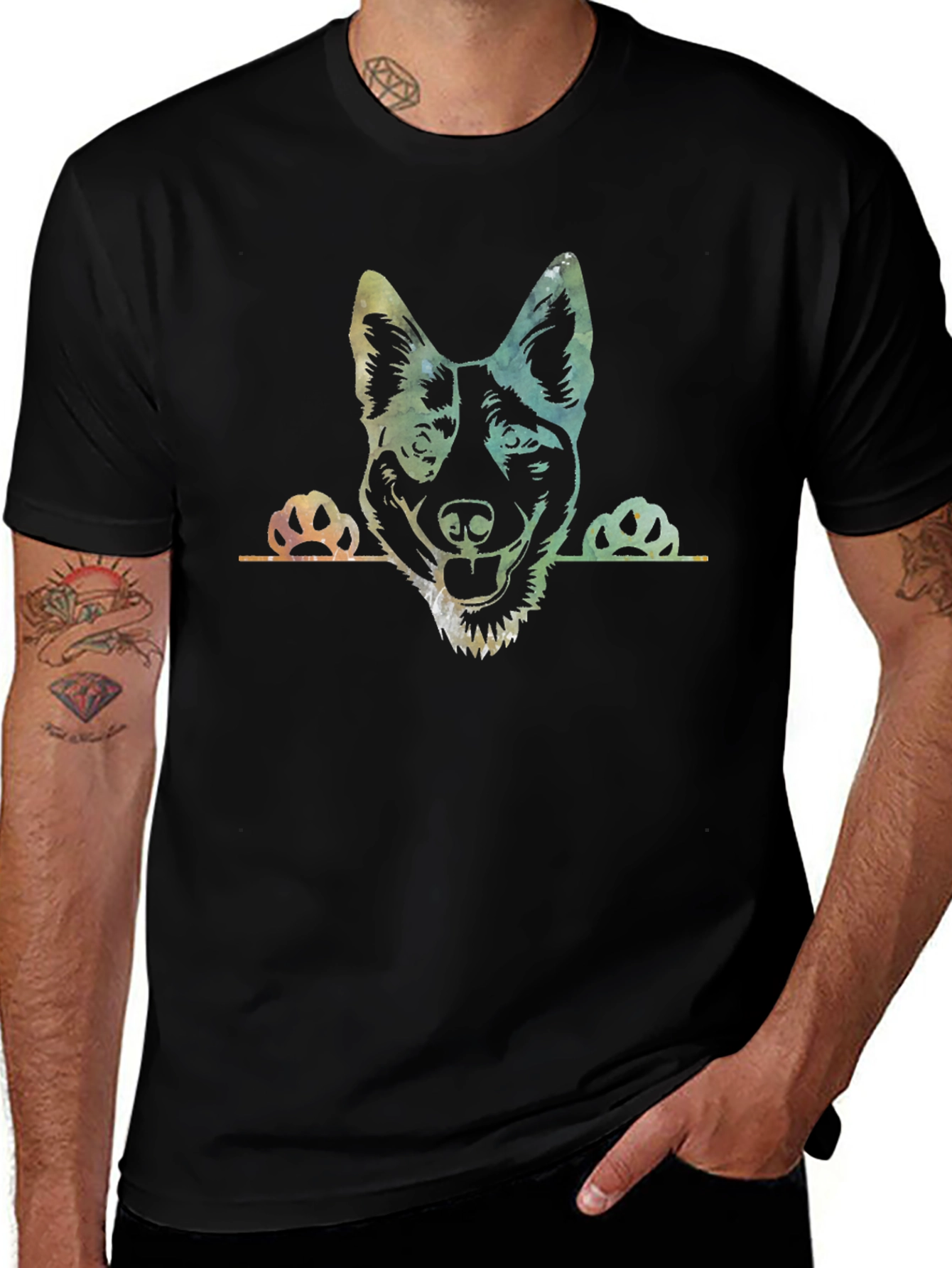 Dog Peek Graphic T-Shirt - Mens Black Tee