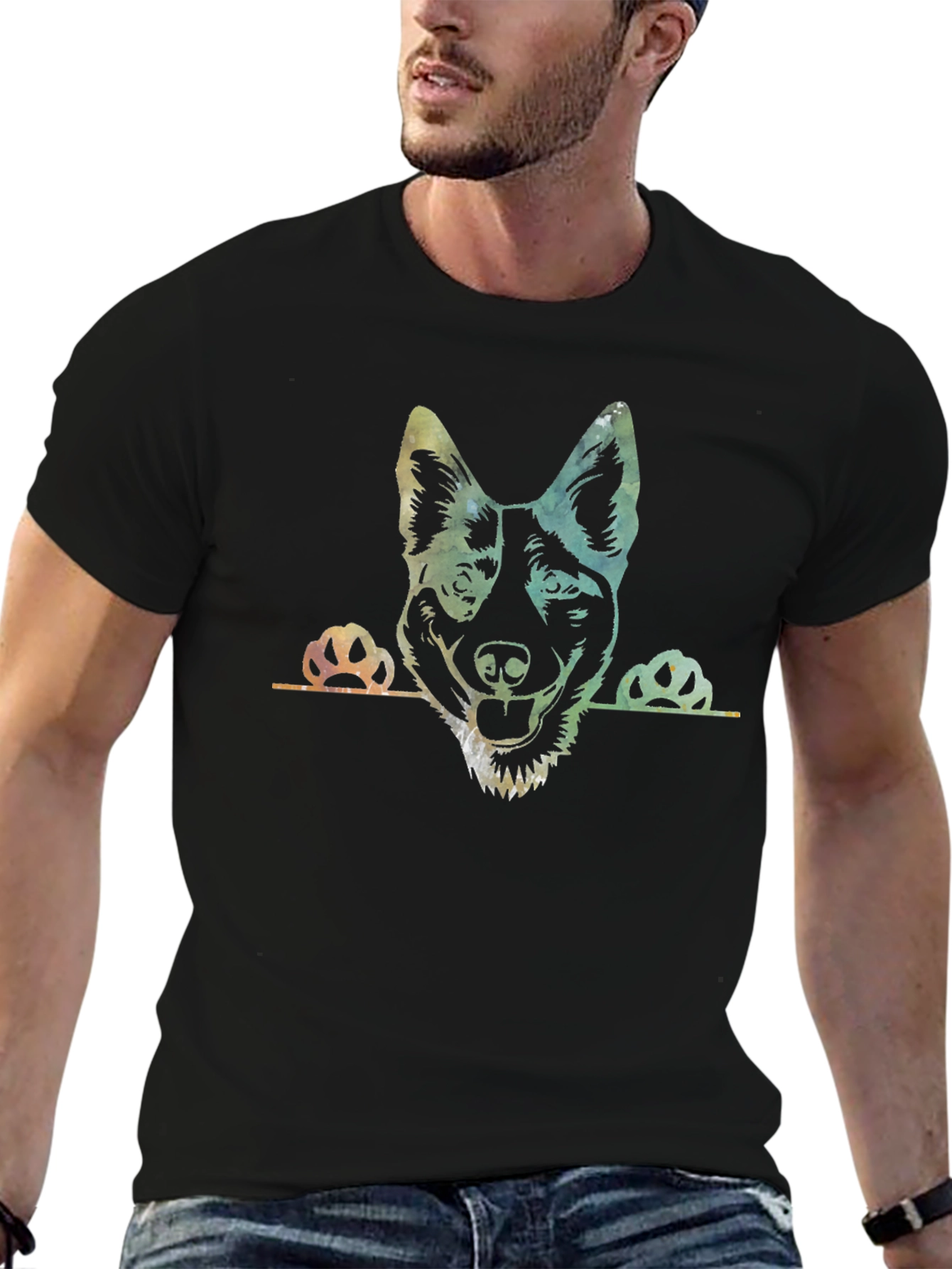 Dog Peek Graphic T-Shirt - Mens Black Tee