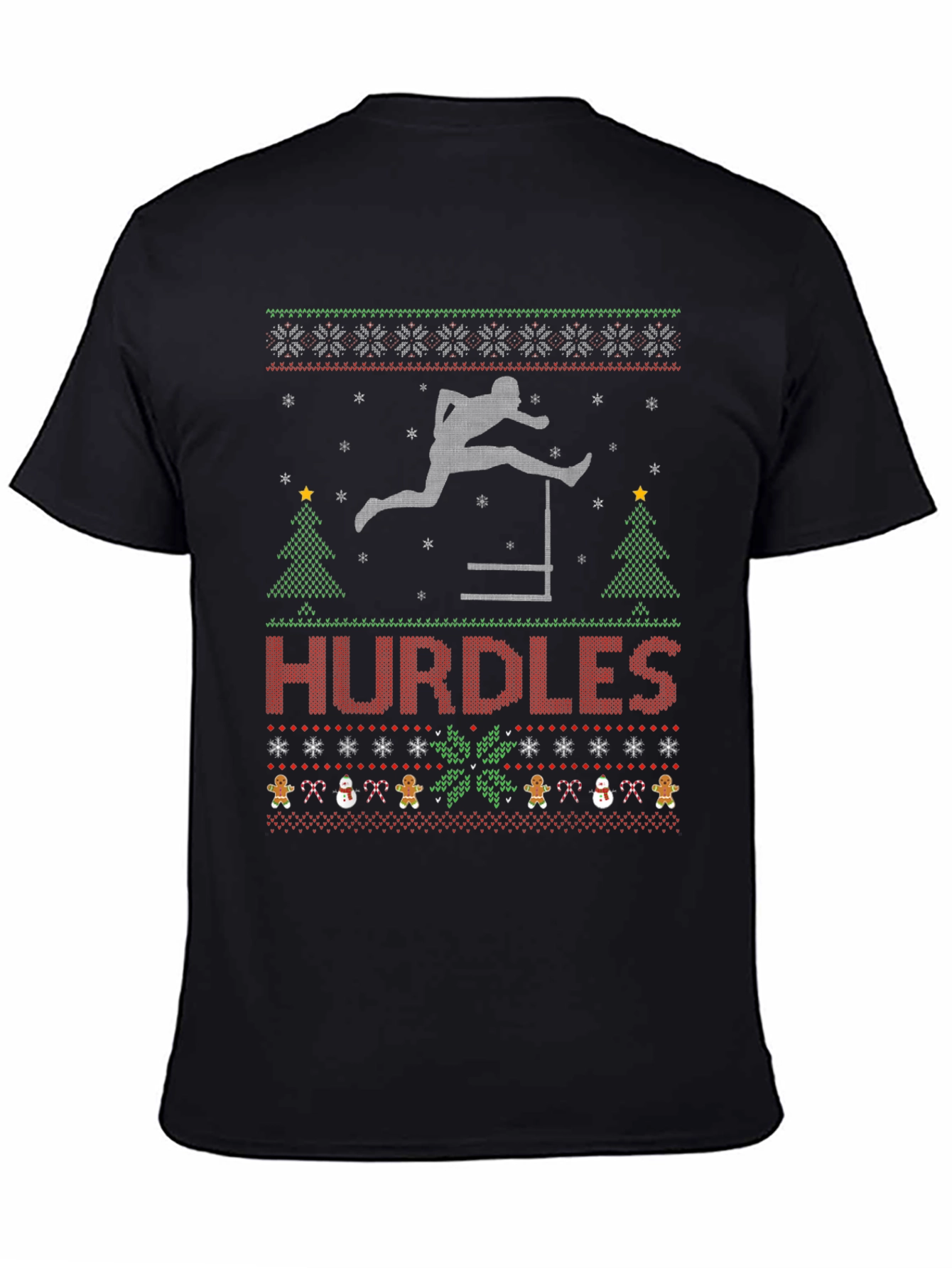 Hurdles Ugly Christmas Sweater T-Shirt - Track & Field