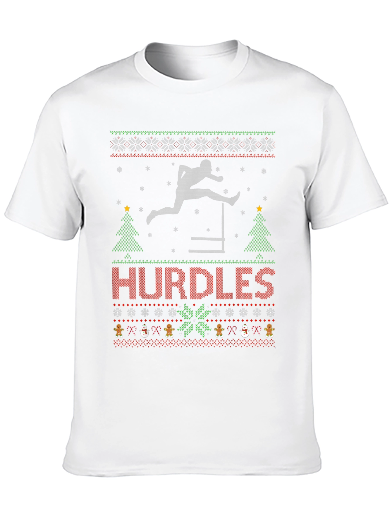Hurdles Ugly Christmas Sweater T-Shirt - Track & Field