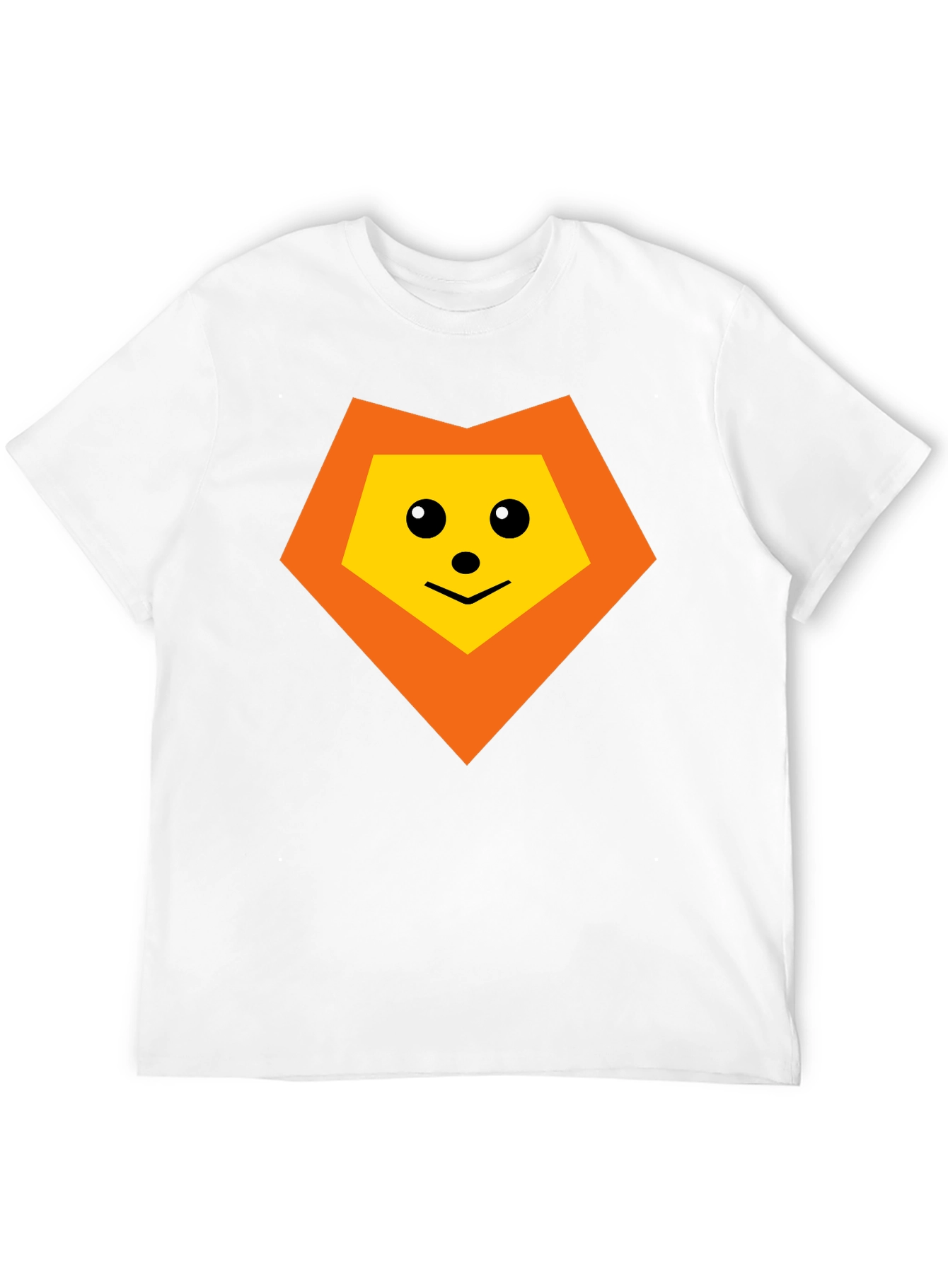 Geometric Lion Graphic Tee - Black Cotton Blend