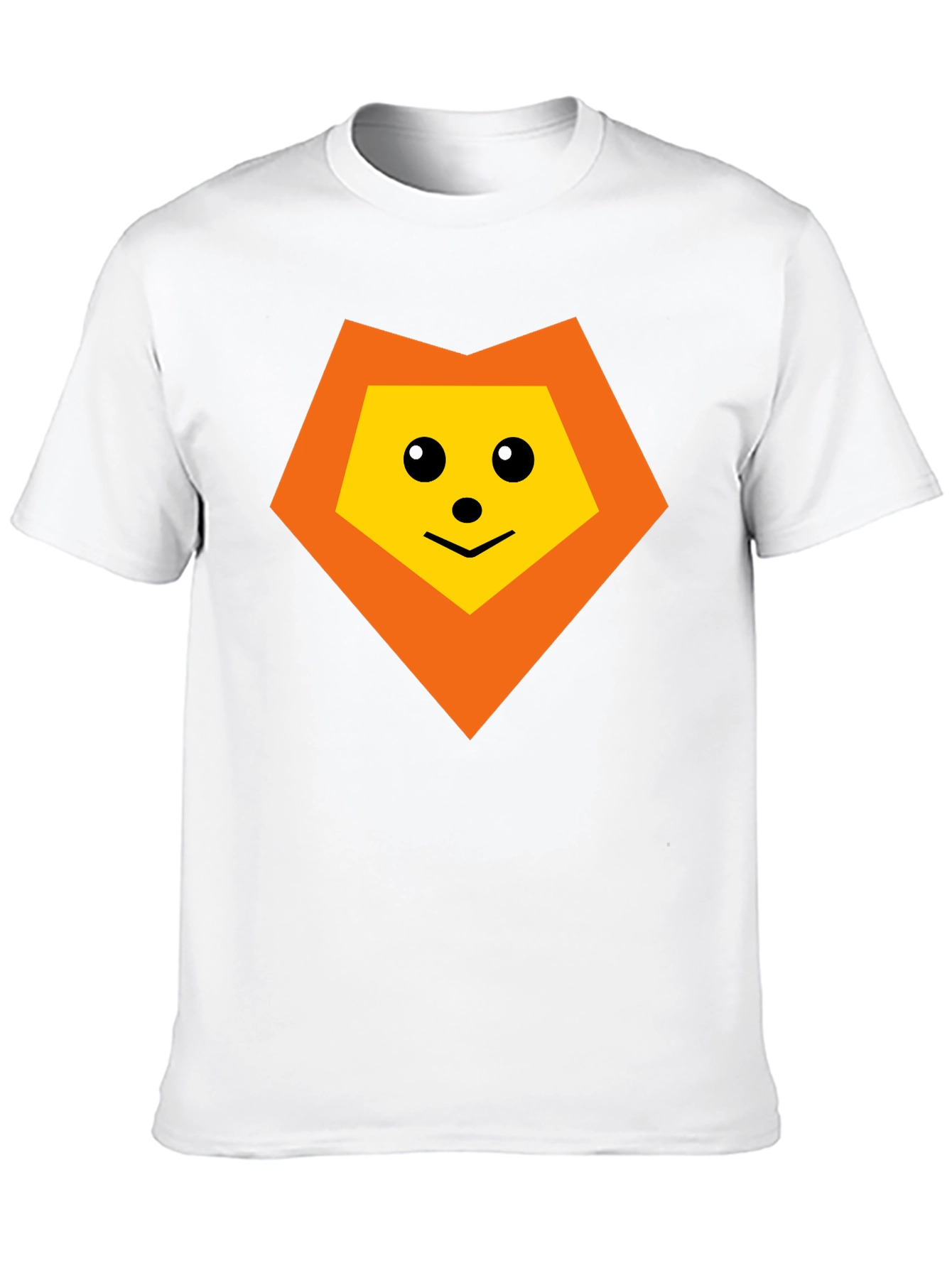 Geometric Lion Graphic Tee - Black Cotton Blend