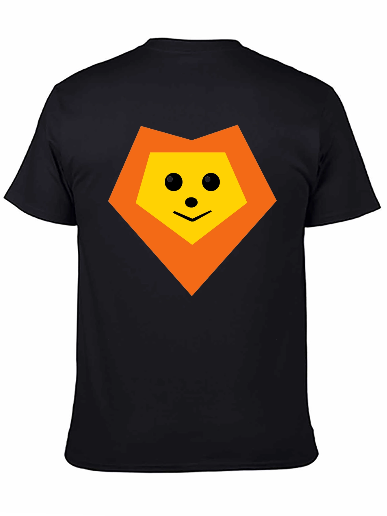 Geometric Lion Graphic Tee - Black Cotton Blend