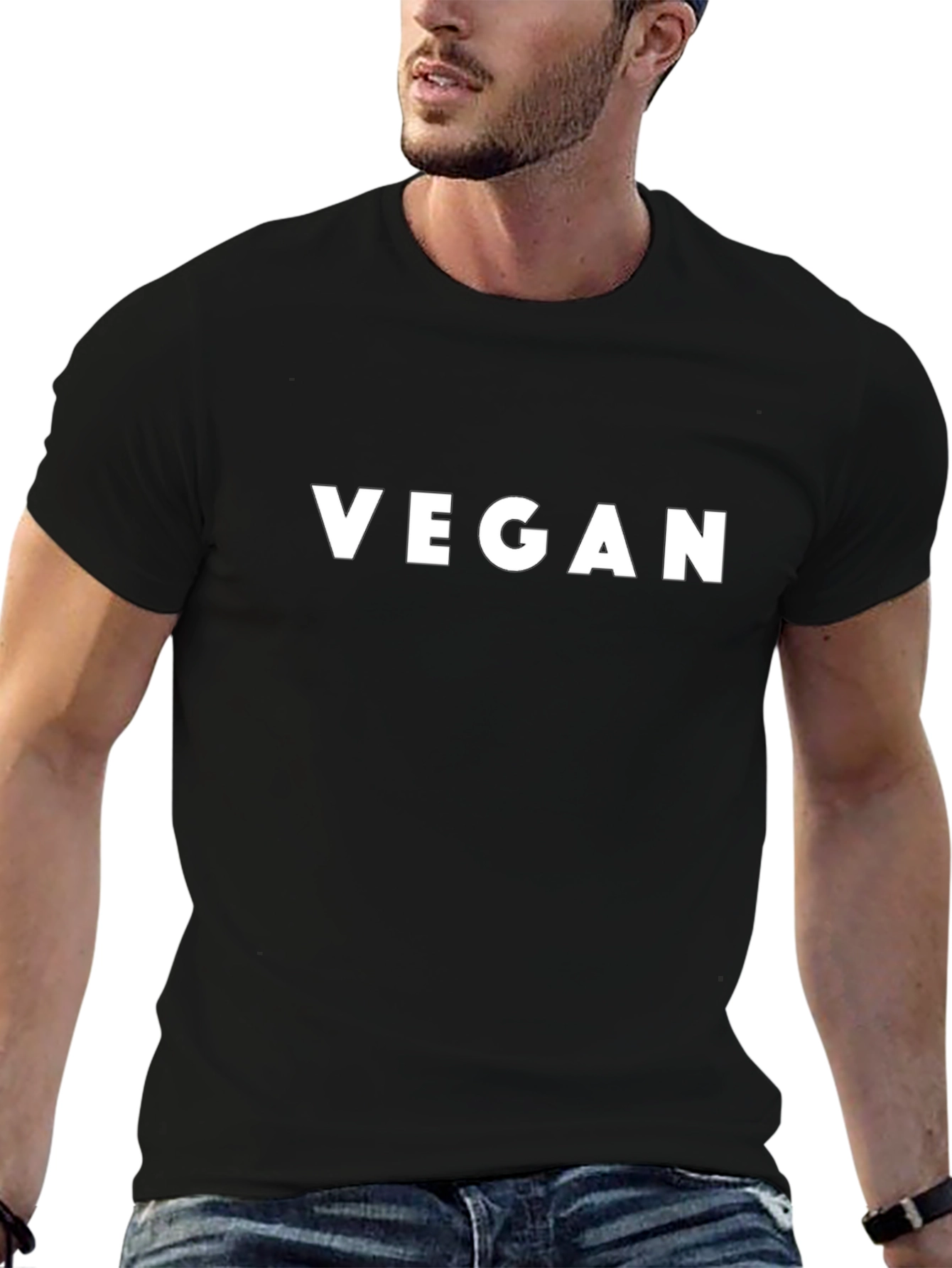 Vegan Statement Tee - Black Cotton Blend