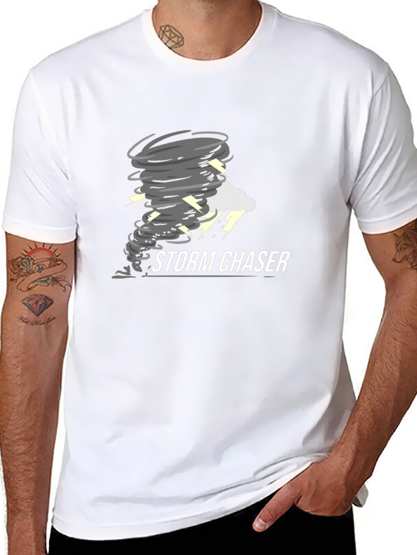 Storm Chaser Black Cotton T-Shirt