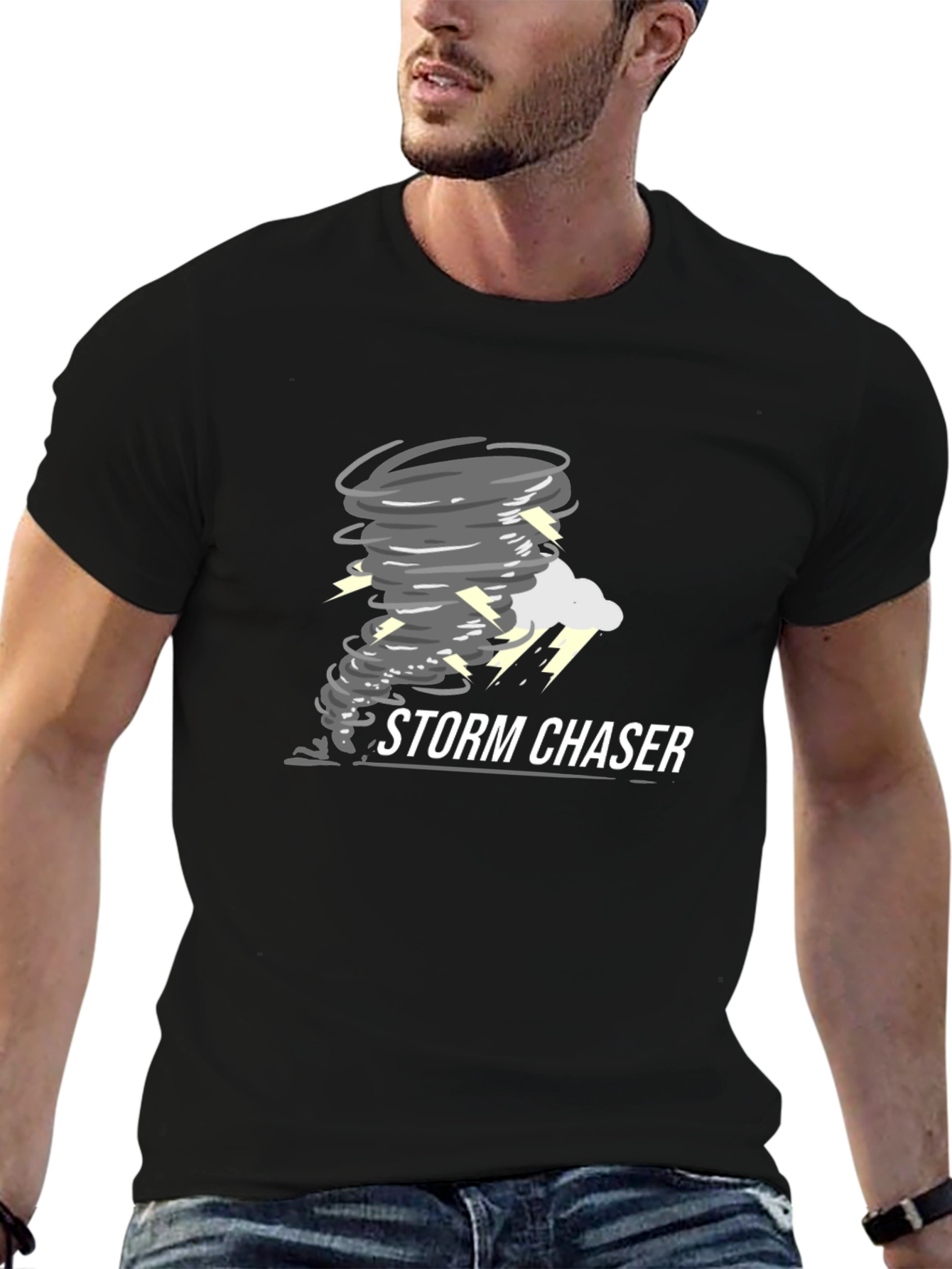 Storm Chaser Black Cotton T-Shirt