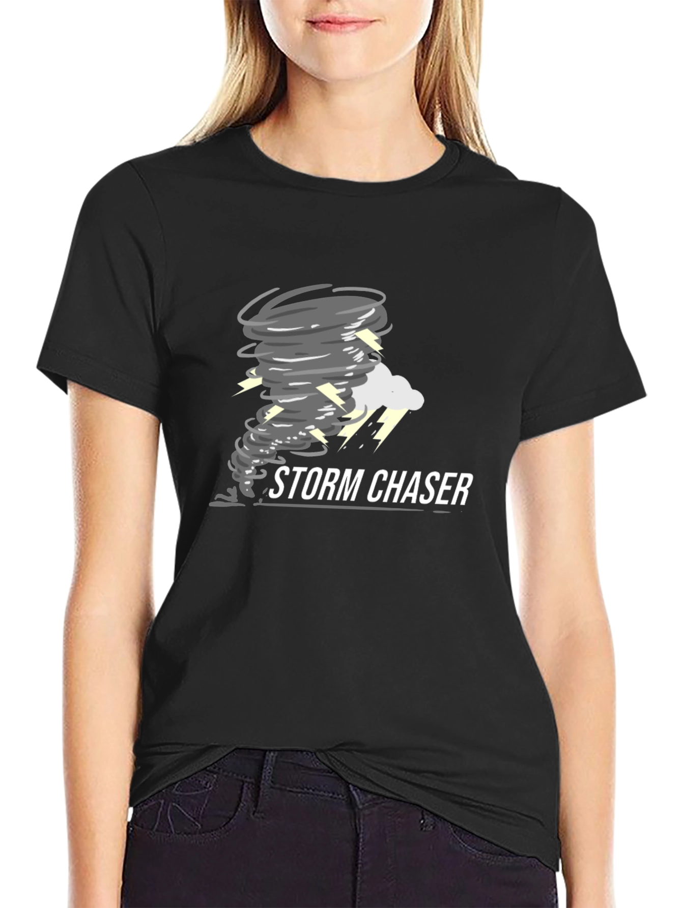 Storm Chaser Black Cotton T-Shirt