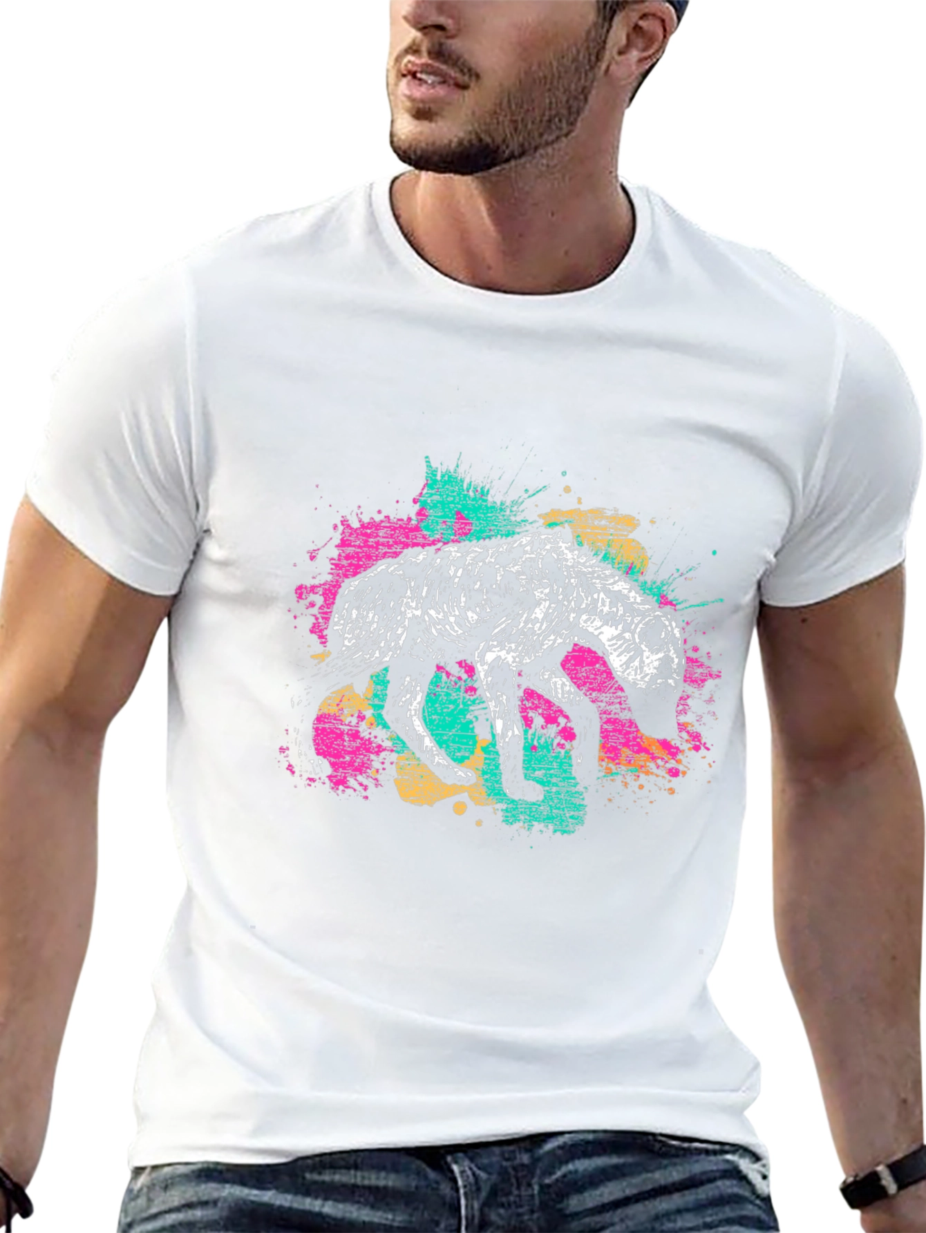 Hyena Graphic Print Mens Black T-Shirt