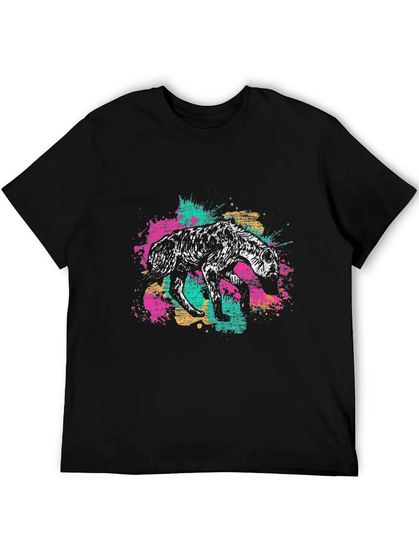 Hyena Graphic Print Mens Black T-Shirt