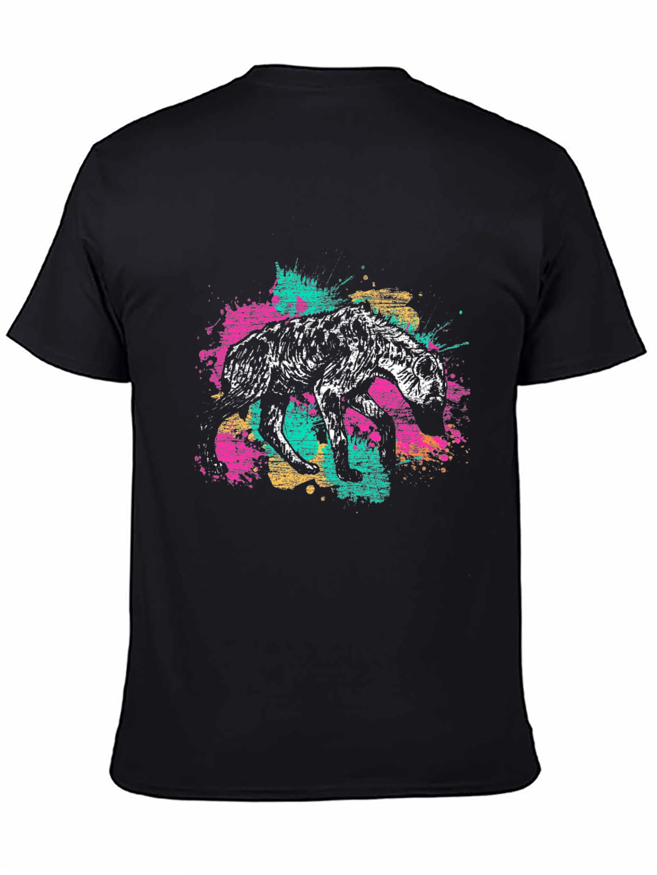 Hyena Graphic Print Mens Black T-Shirt