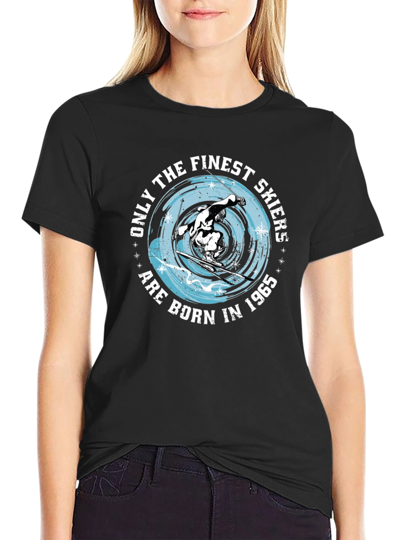 Finest Skiers Born in 1965 Black T-Shirt