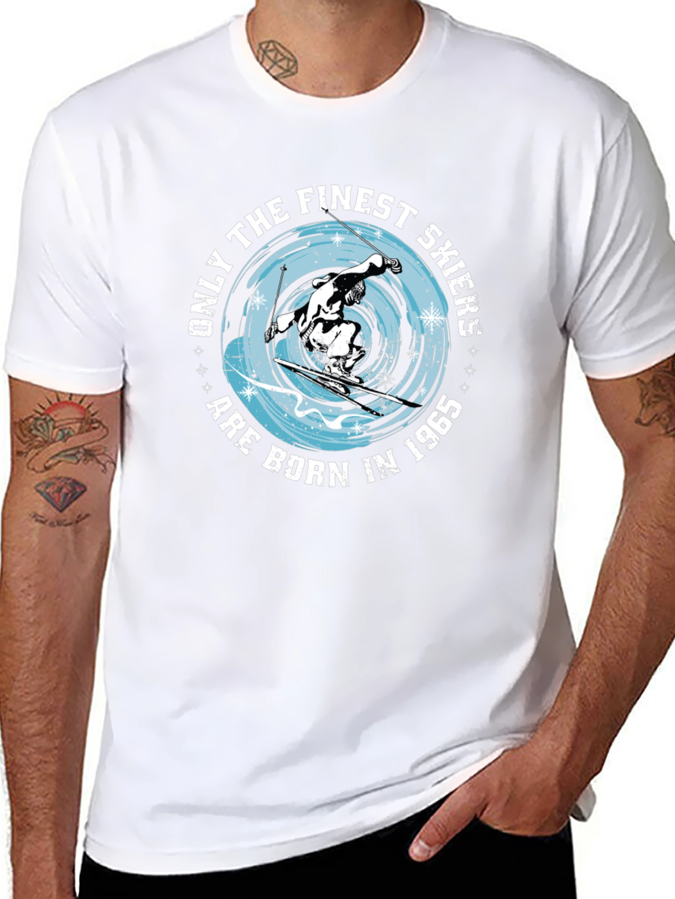 Finest Skiers Born in 1965 Black T-Shirt