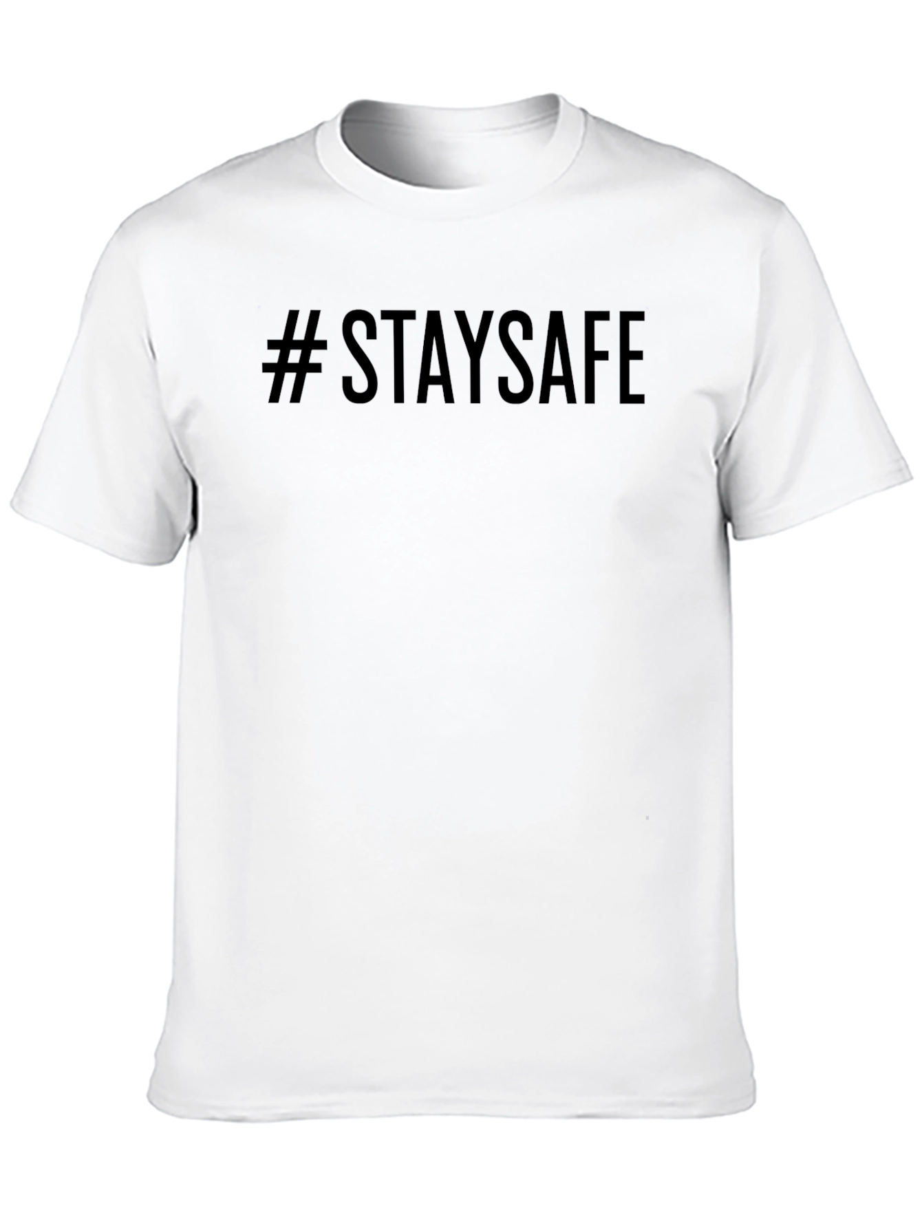 #StaySafe Black Graphic Tee - Mens Casual T-Shirt